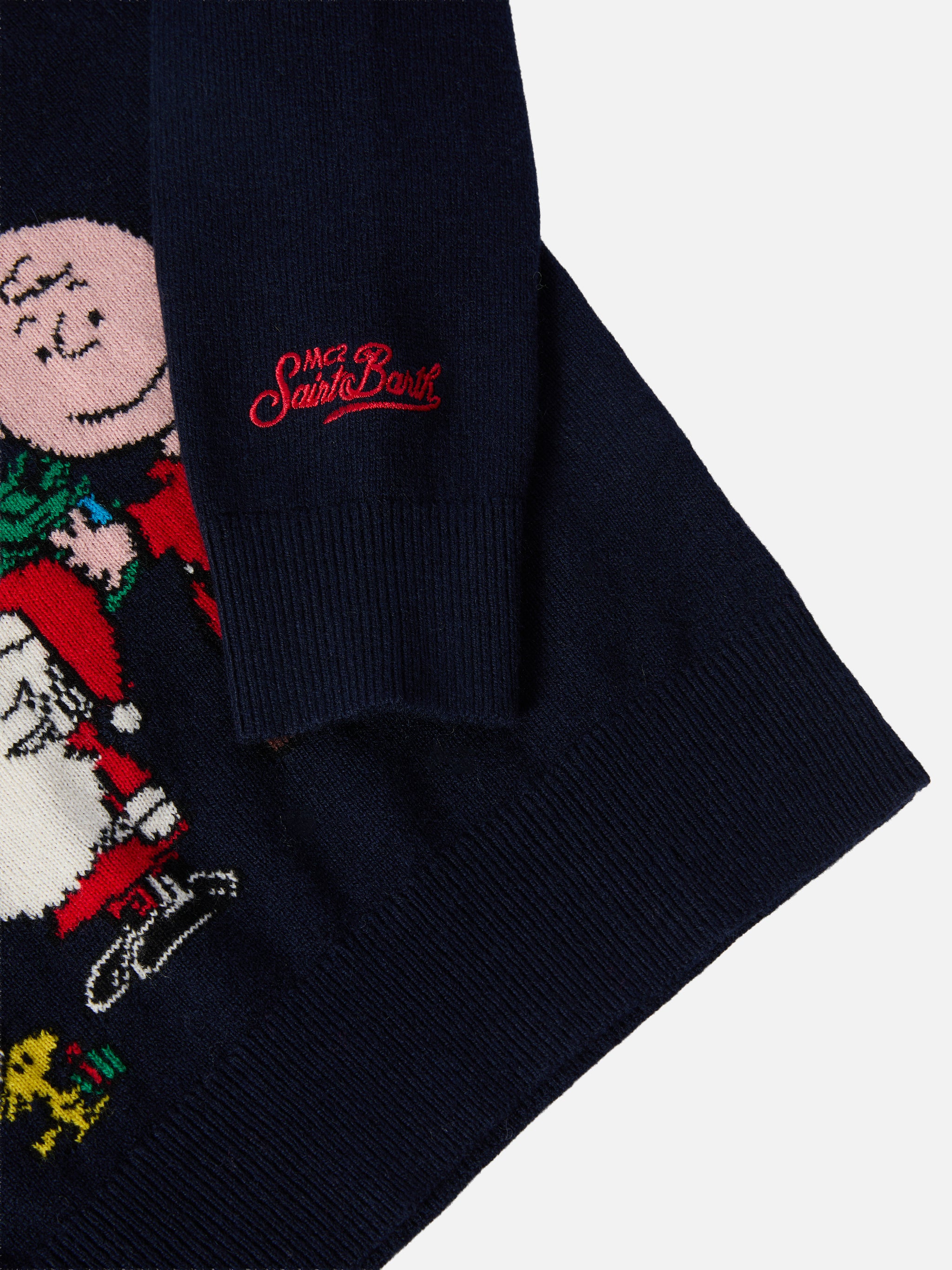 mc2-saint-barth-douglas-girocollo-misto-cashmere-blu-con-jacquard-peanuts-family image 4