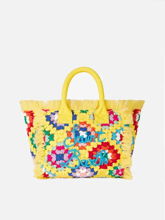 mc2-saint-barth-borsa-colette-all-uncinetto-con-frange-in-cotone-gialla image 1