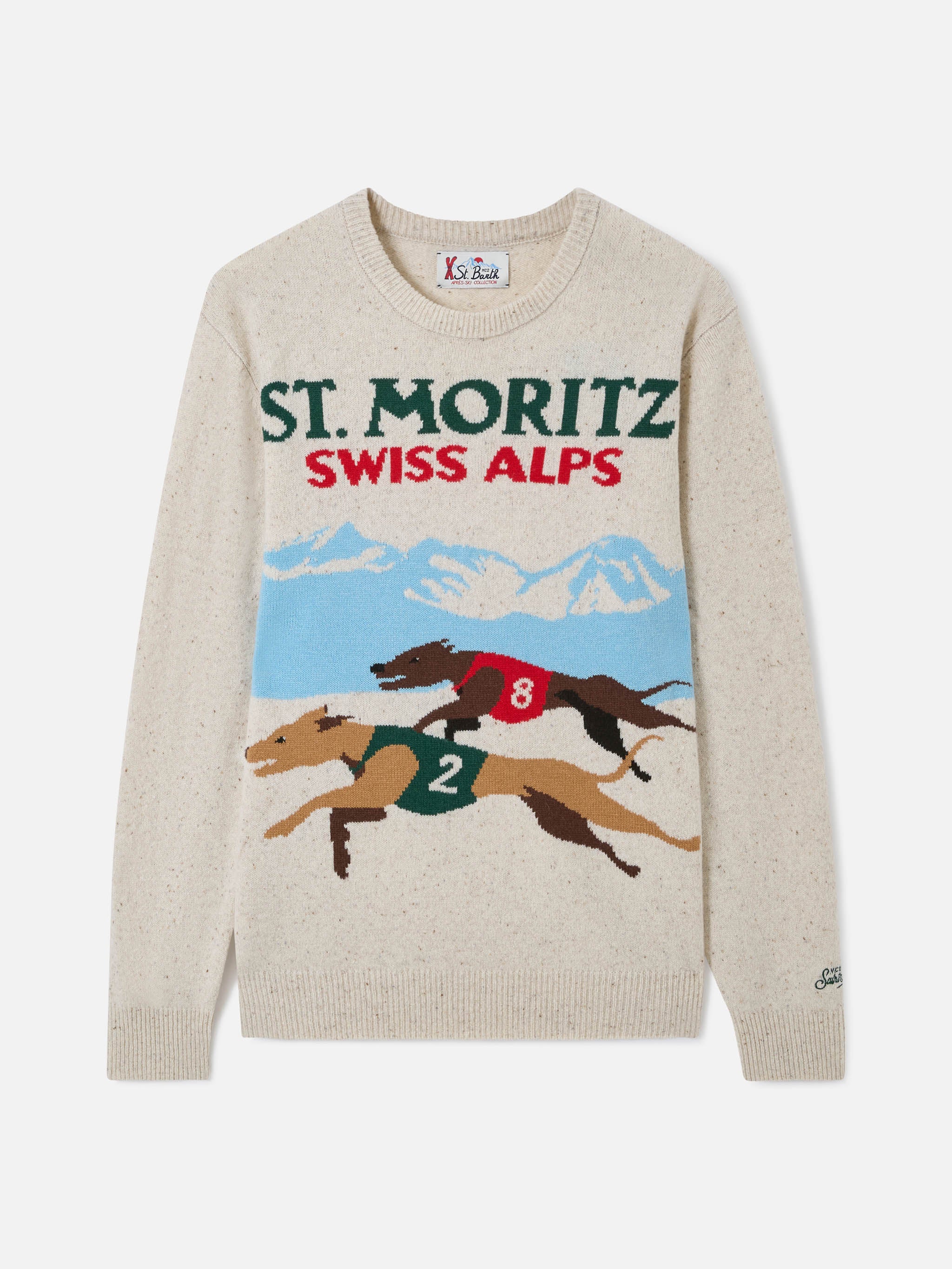 maglia-mc2-saint-barth-heron-uomo-bianca-in-filato-donegal-misto-lana-con-jacqua image 5