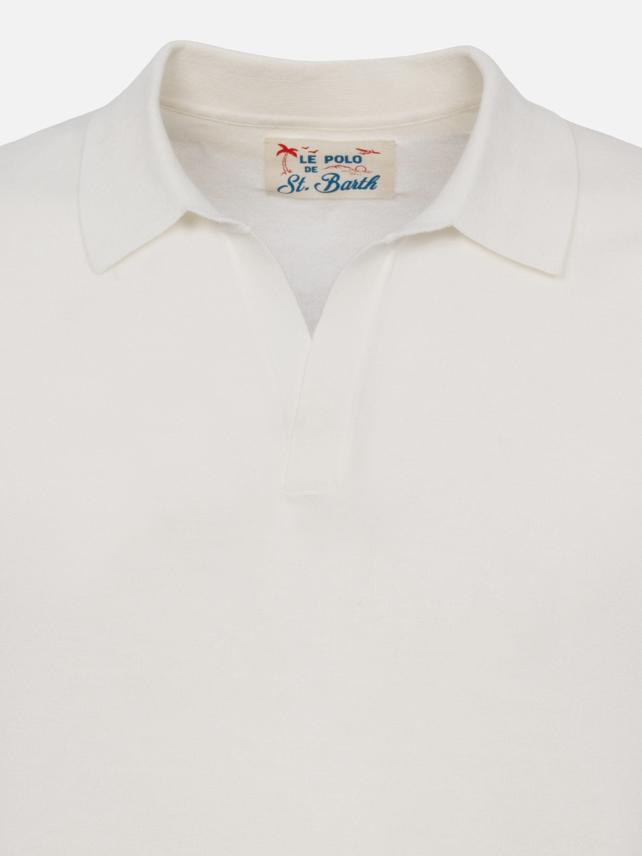 mc2-saint-barth-polo-sloan-uomo-in-maglia-bianca-senza-bottoni image 7