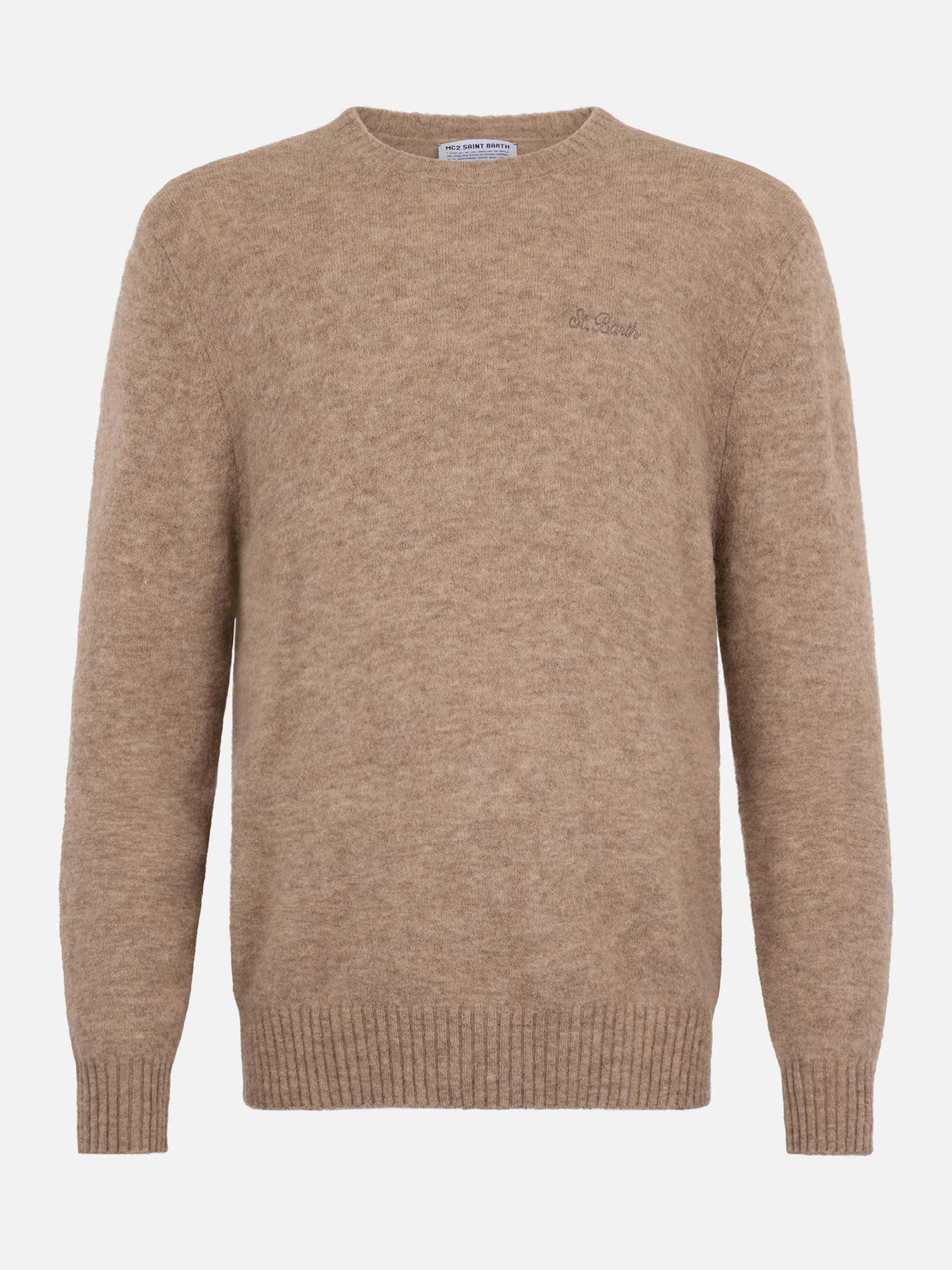 mc2-saint-barth-regent-maglione-uomo-girocollo-alpaca-stretch-marrone image 4