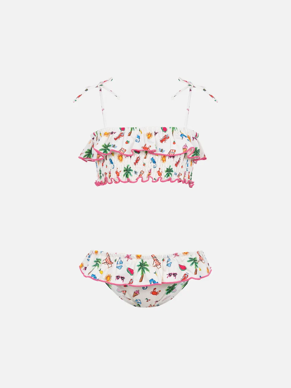 mc2-saint-barth-bikini-melie-bambina-bralette-summer-sketch-con-smock-e-volant image 1