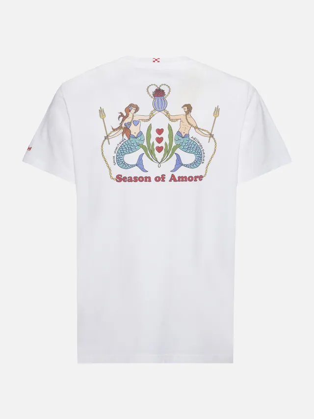 mc2-saint-barth-t-shirt-man-cotone-bianca-stampa-season-of-amore-special-edition image 1