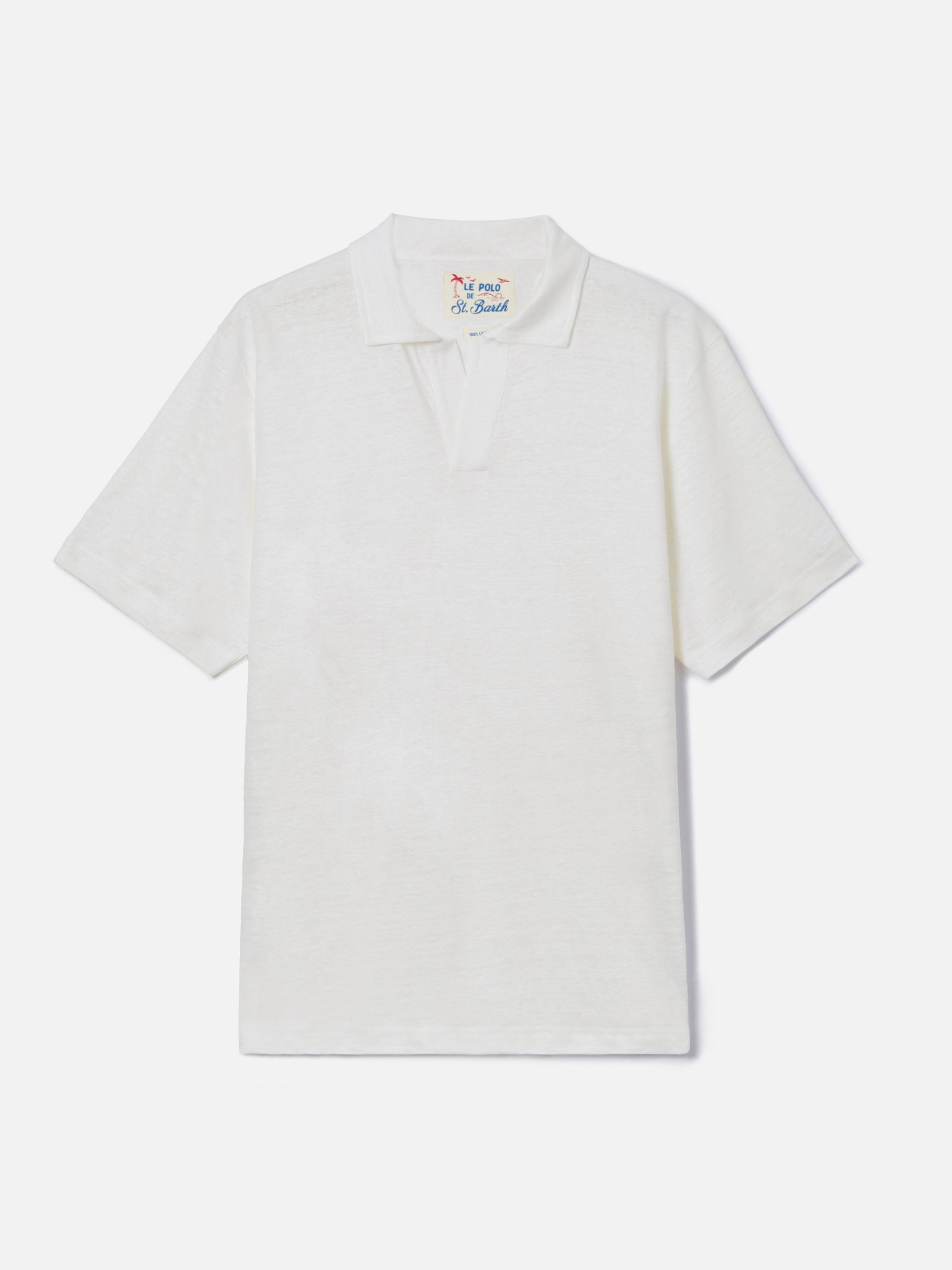 mc2-saint-barth-polo-fraser-in-puro-lino-bianco-polo-uomo-maniche-corte-vestibil image 4