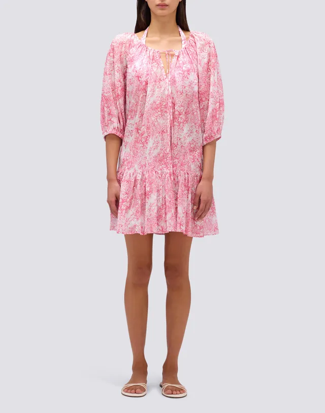 sundek-abito-corto-donna-stampa-fleur-de-joie-con-coulisse image 1
