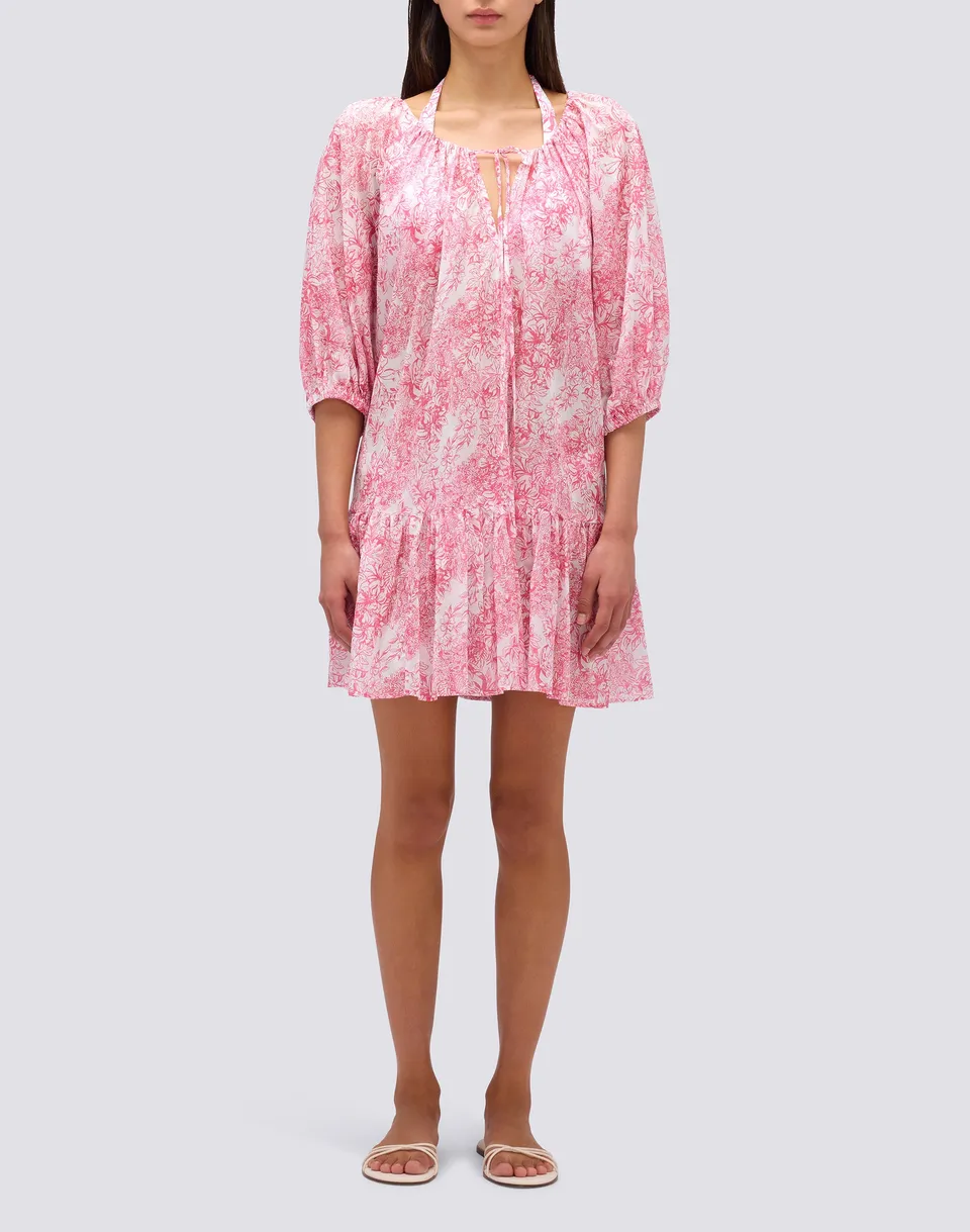 sundek-abito-corto-donna-stampa-fleur-de-joie-con-coulisse image 1