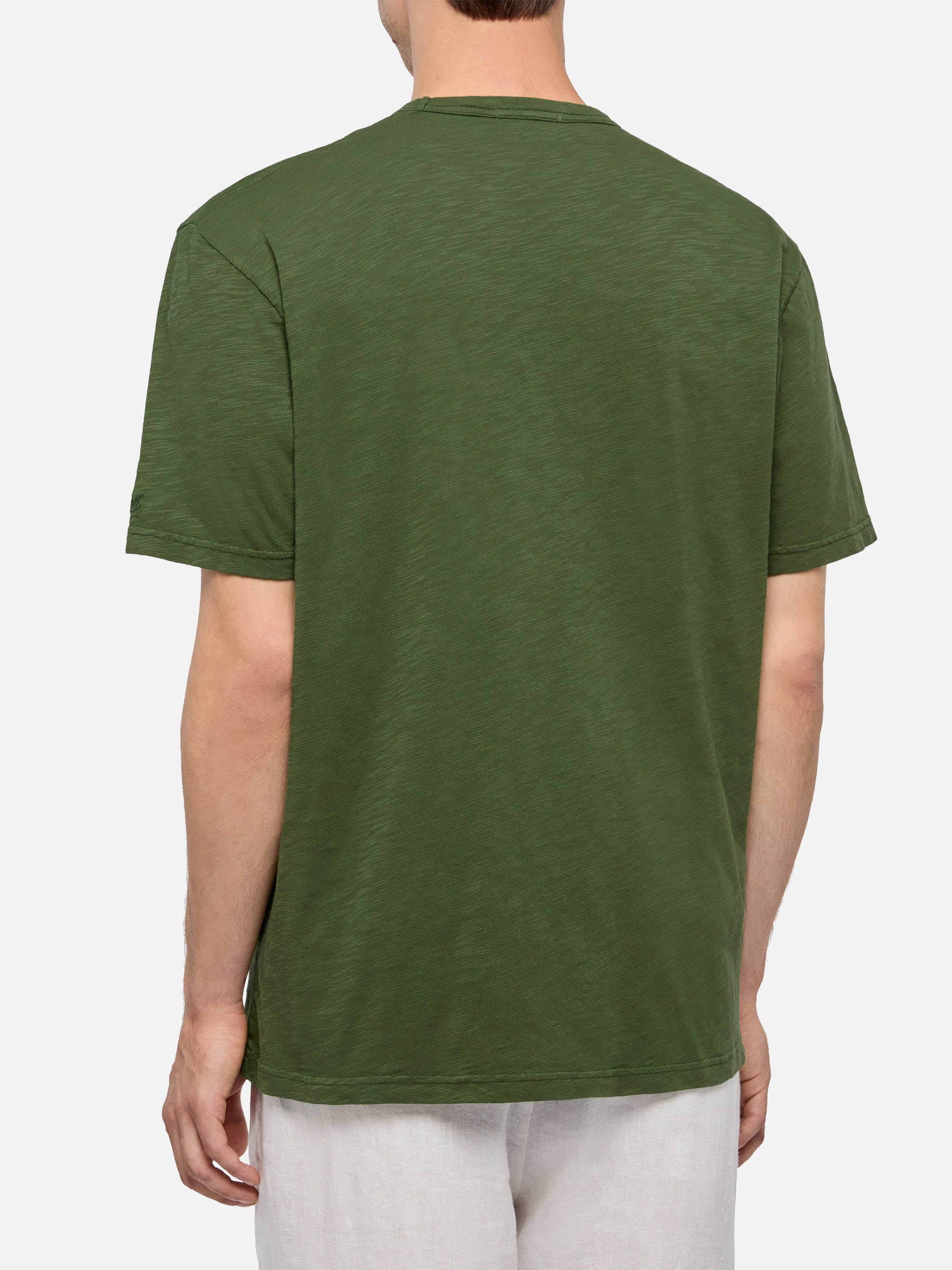 mc2-saint-barth-t-shirt-president-uomo-in-cotone-fiammato-verde-militare-tinta-u image 4