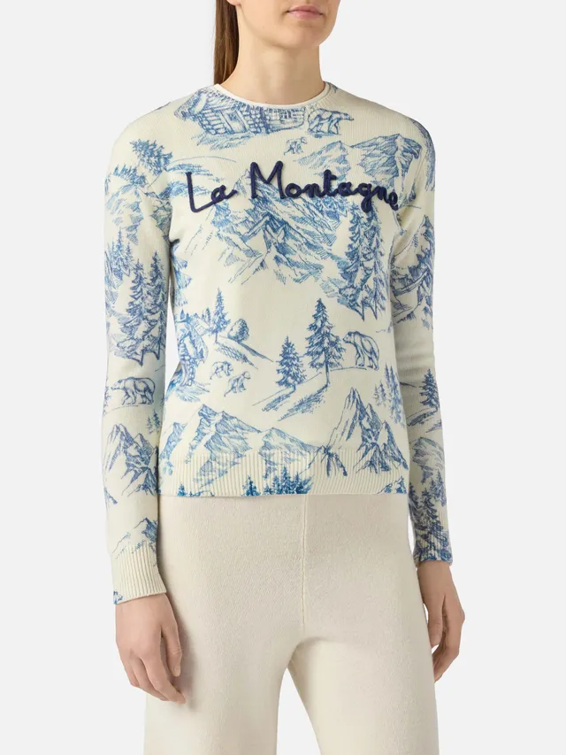 maglia-new-queen-mc2-saint-barth-in-jacquard-stampa-toile-de-jouy-bianco image 1