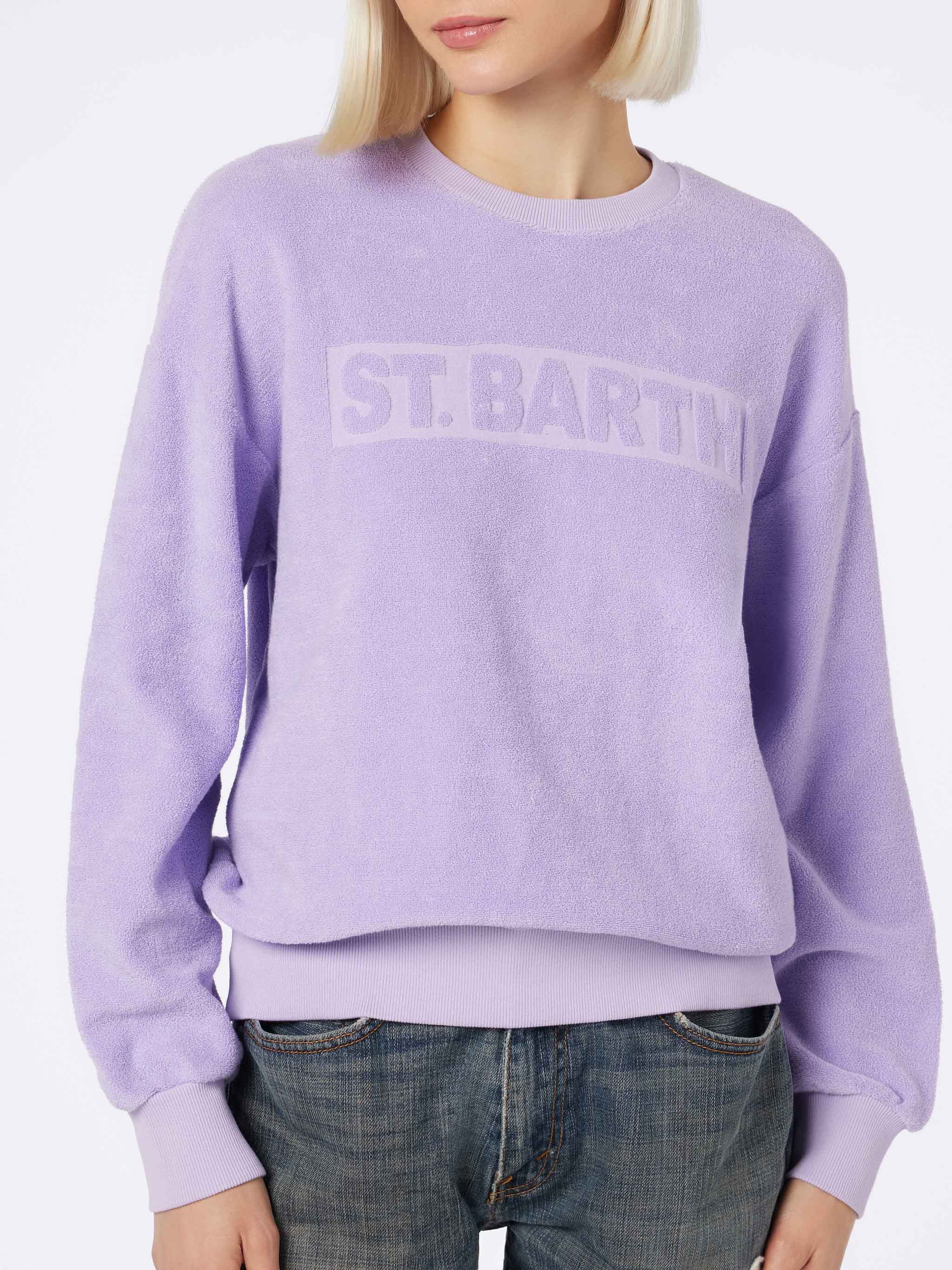 mc2-saint-barth-felpa-stardust-donna-lilla-cotone-effetto-spugna image 2