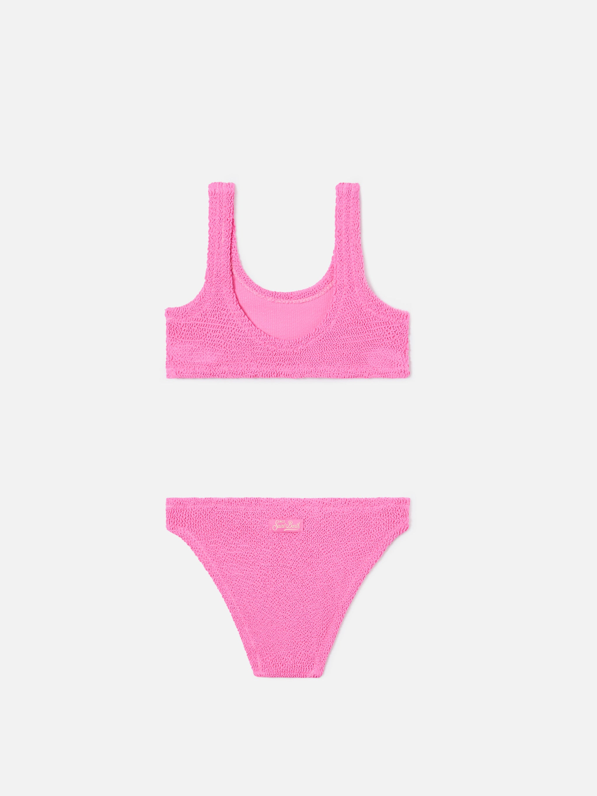 bikini-baker-mc2-saint-barth-in-tessuto-crinkle-rosa-scuro-per-bambina image 2
