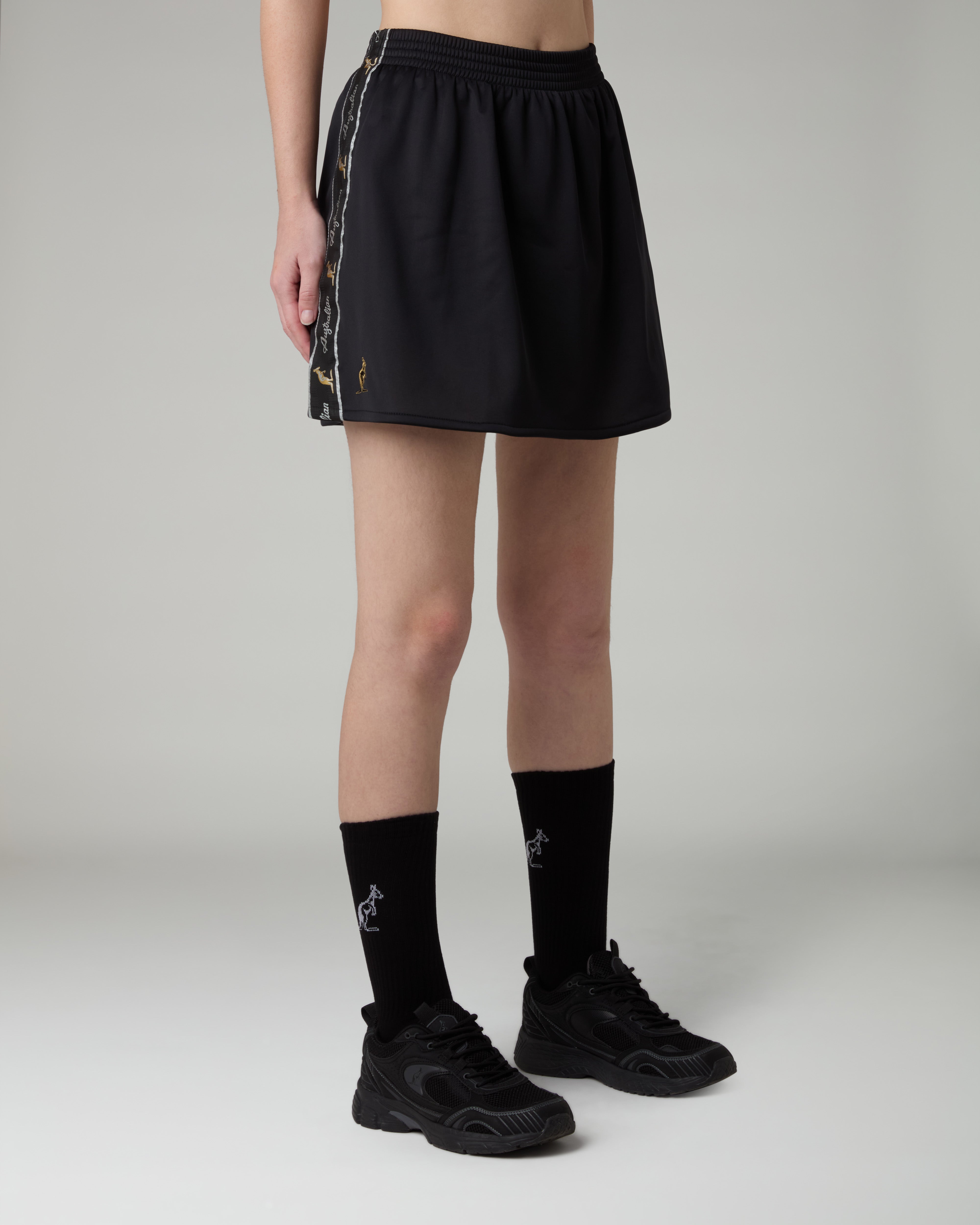 australian-black-tape-skirt-acetato-gonna-tennis-nera-con-sottopantaloncino image 2