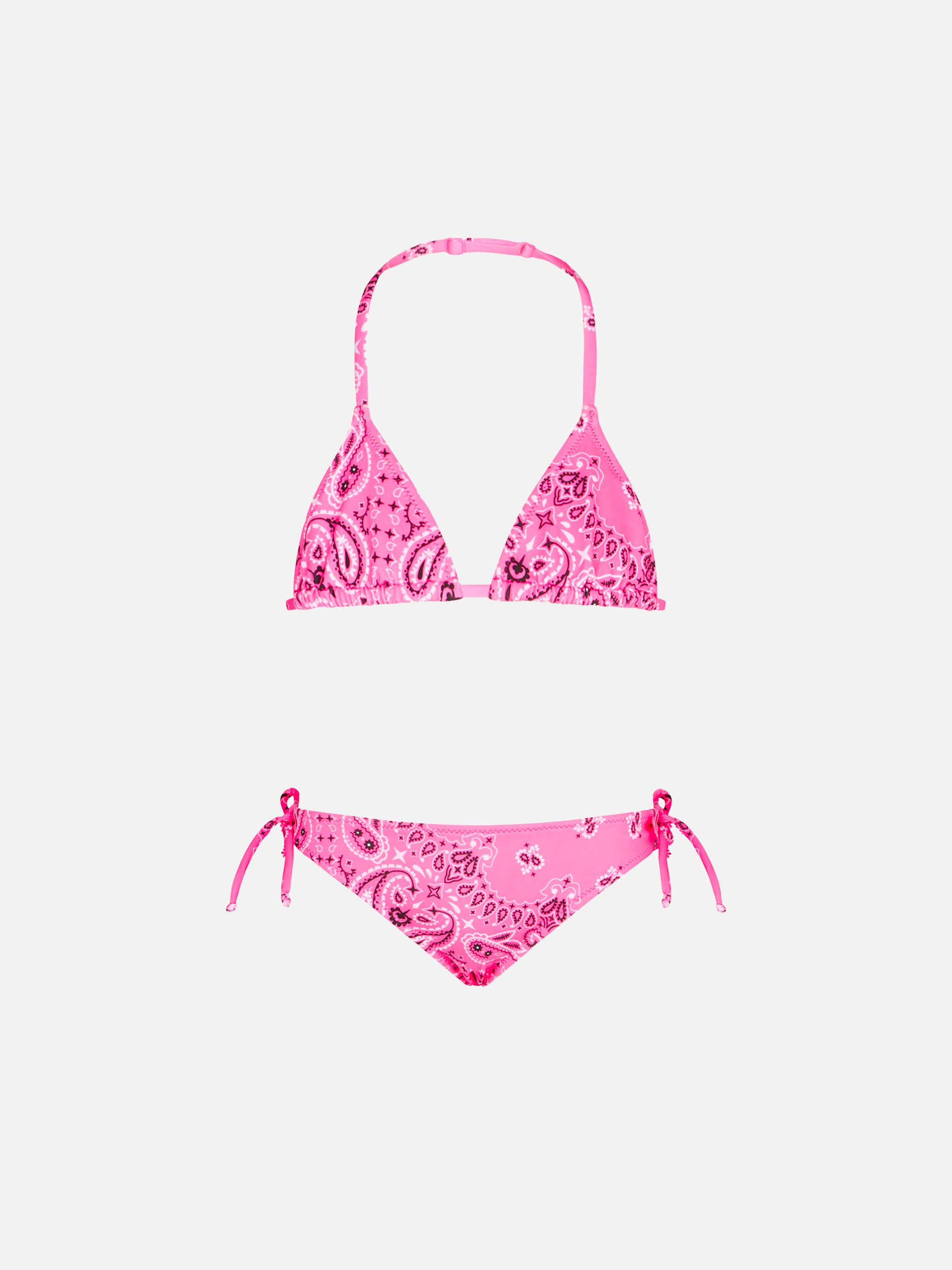 mc2-saint-barth-bikini-triangolo-bambina-stampa-bandana-rosa-fluo image 1