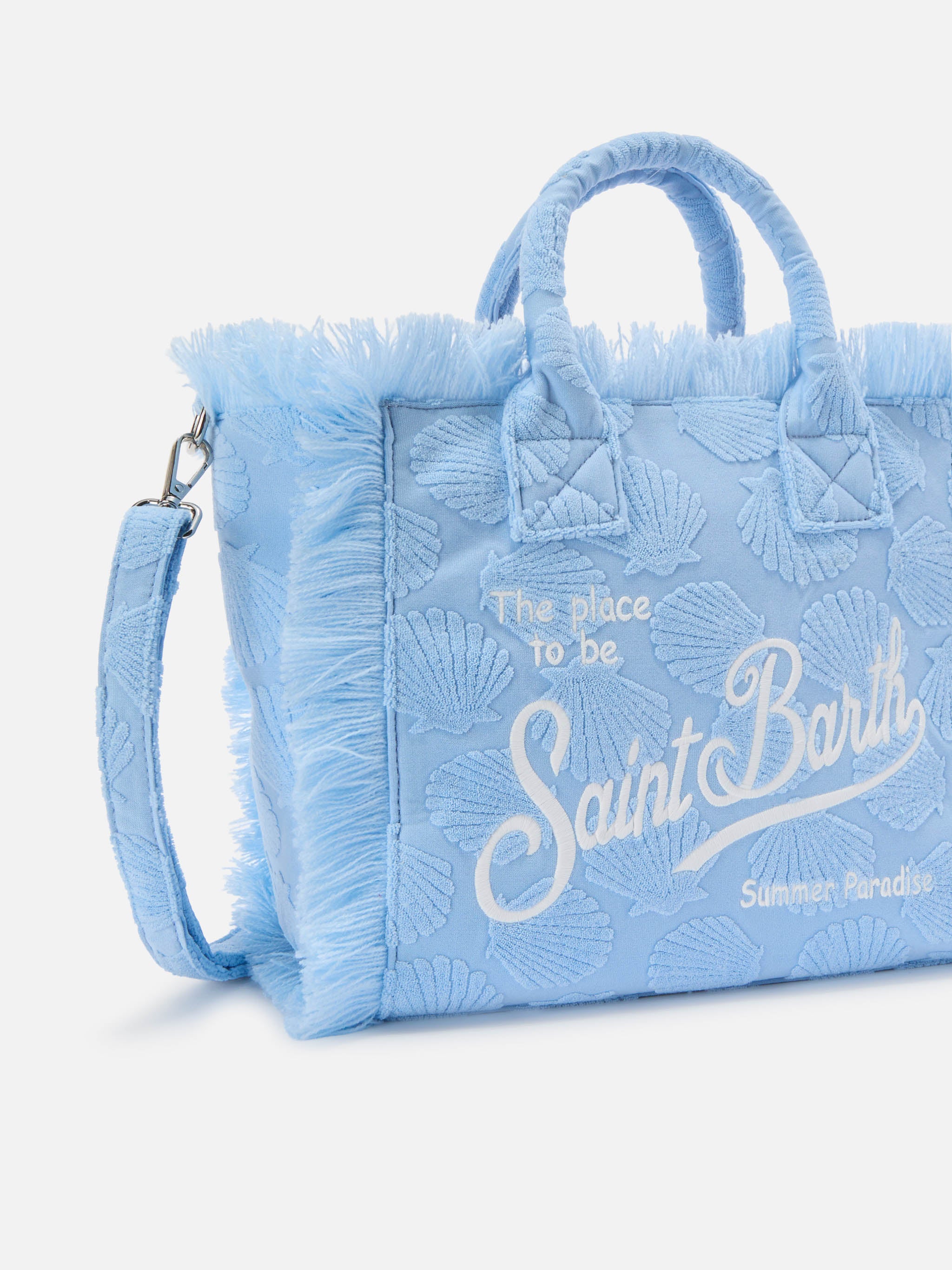 mc2-saint-barth-borsa-colette-in-tessuto-effetto-spugna-con-conchiglie-in-riliev image 3