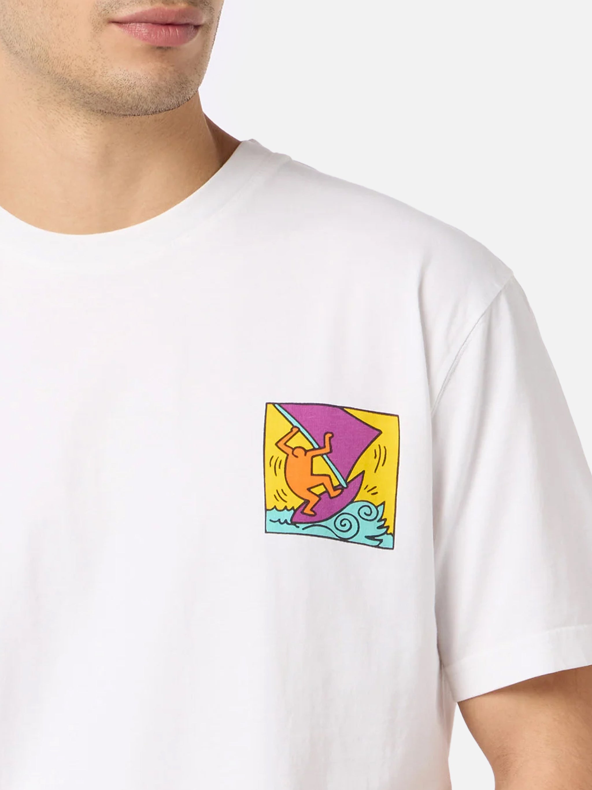 mc2-saint-barth-t-shirt-uomo-keith-haring-bianca-special-edition image 2