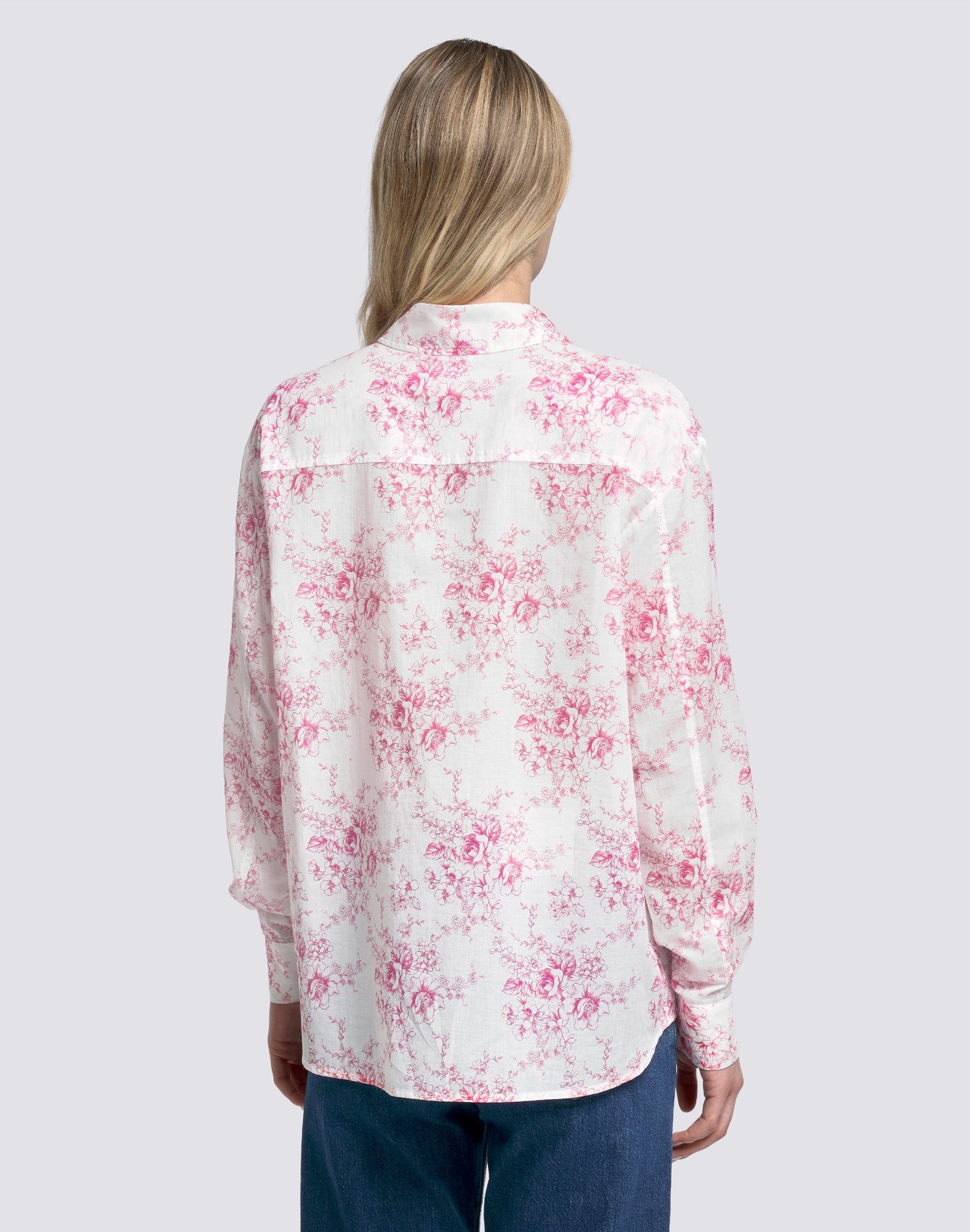 sundek-camicia-donna-a-maniche-lunghe-in-voile-di-cotone-stampa-rose-de-joie image 4
