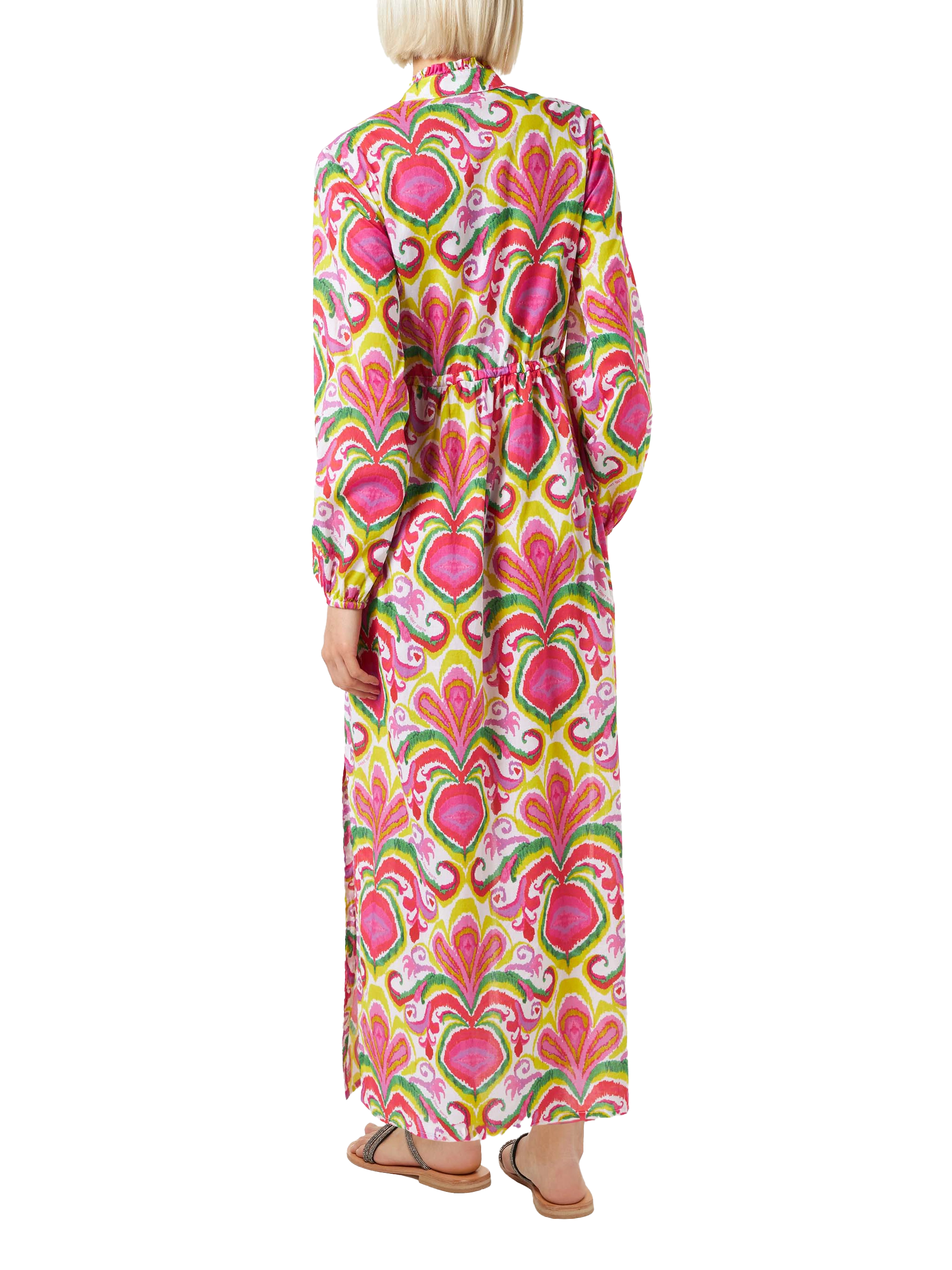 mc2-saint-barth-jodie-abito-cotone-ikat-multicolor-maniche-lunghe image 2