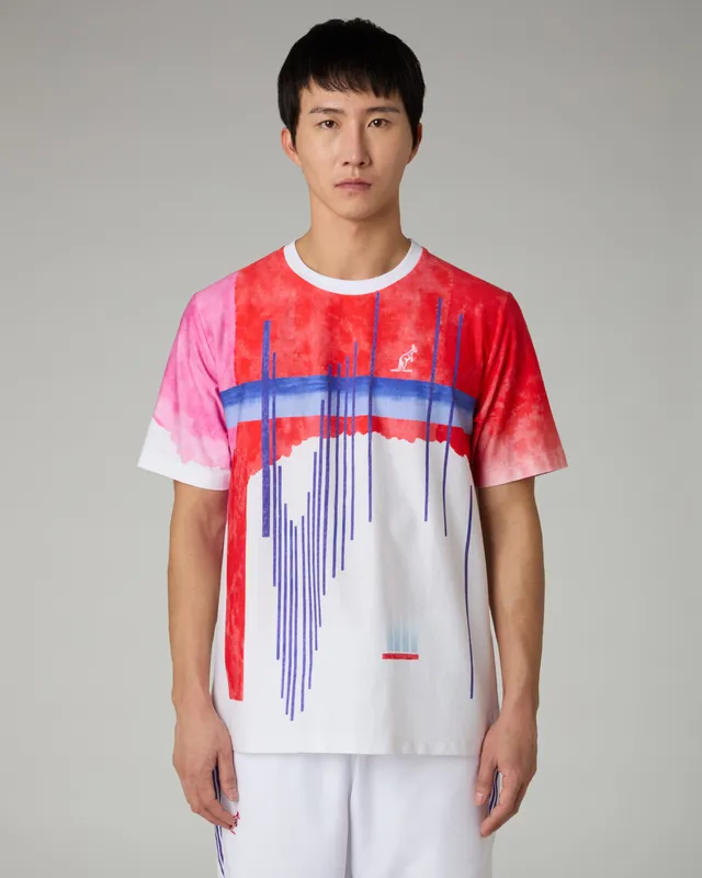 australian-goran-pink-printed-t-shirt-t-shirt-cotone-logo-ricamato image 1