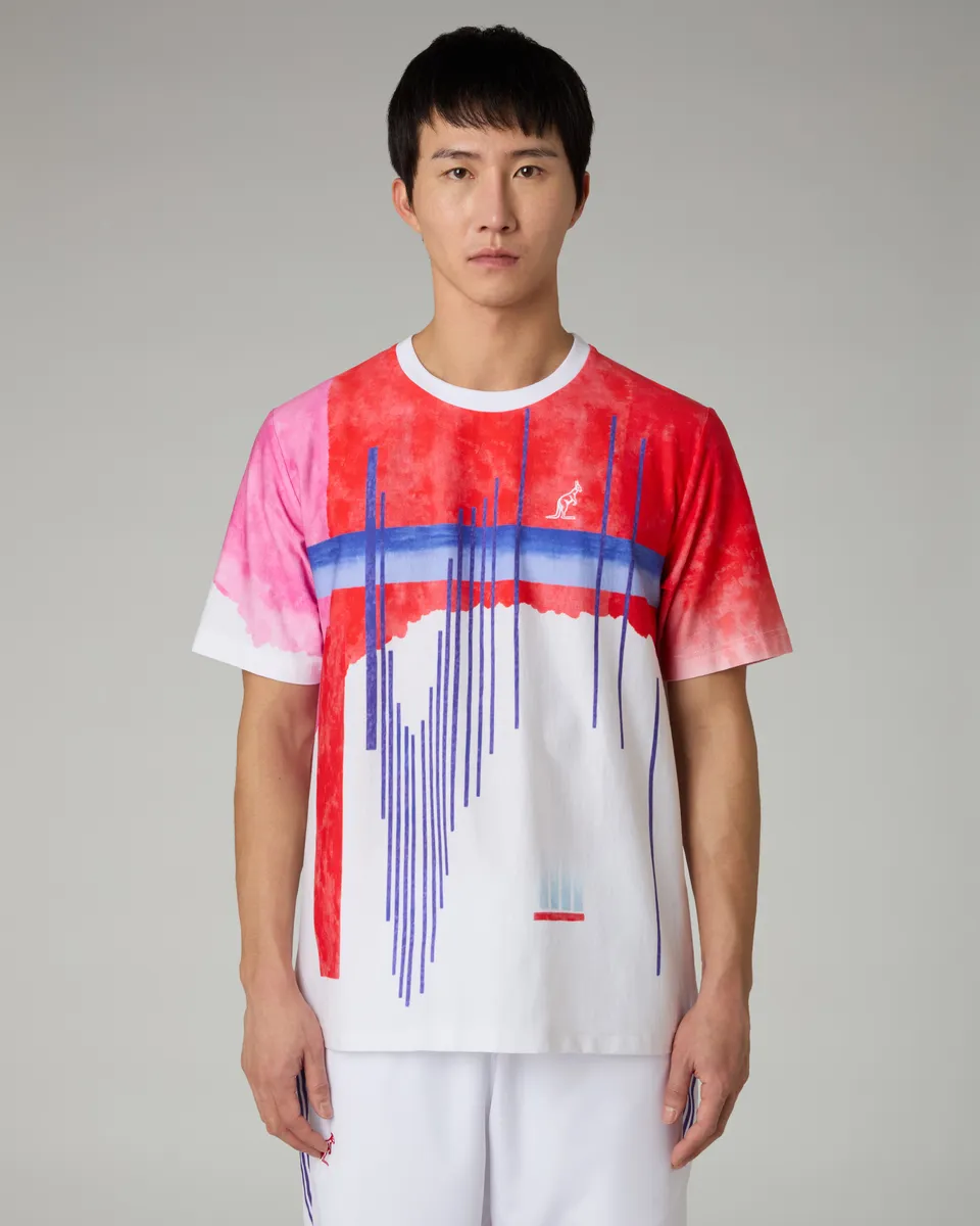 australian-goran-pink-printed-t-shirt-t-shirt-cotone-logo-ricamato image 1