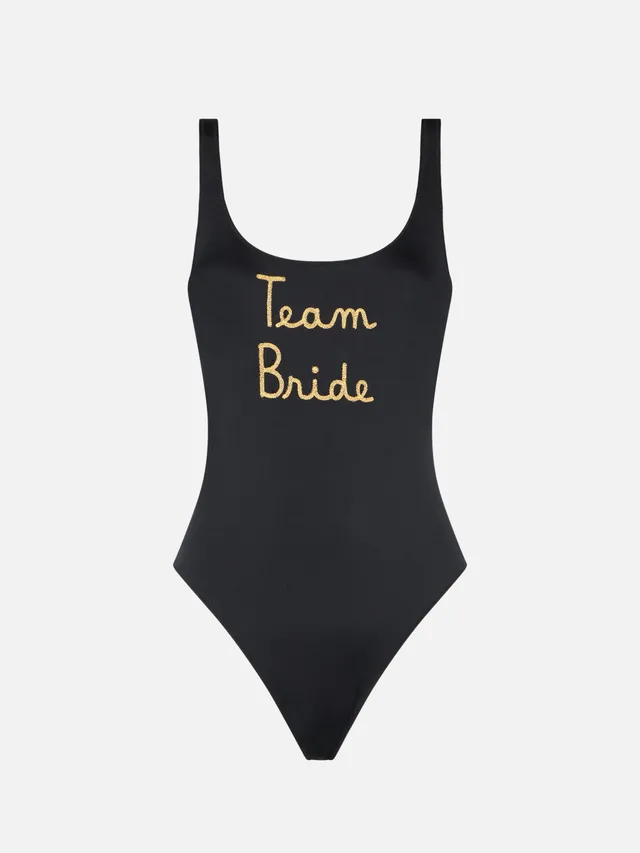 mc2-saint-barth-lora-costume-intero-donna-nero-con-stampa-team-bride-e-sgambatur image 1