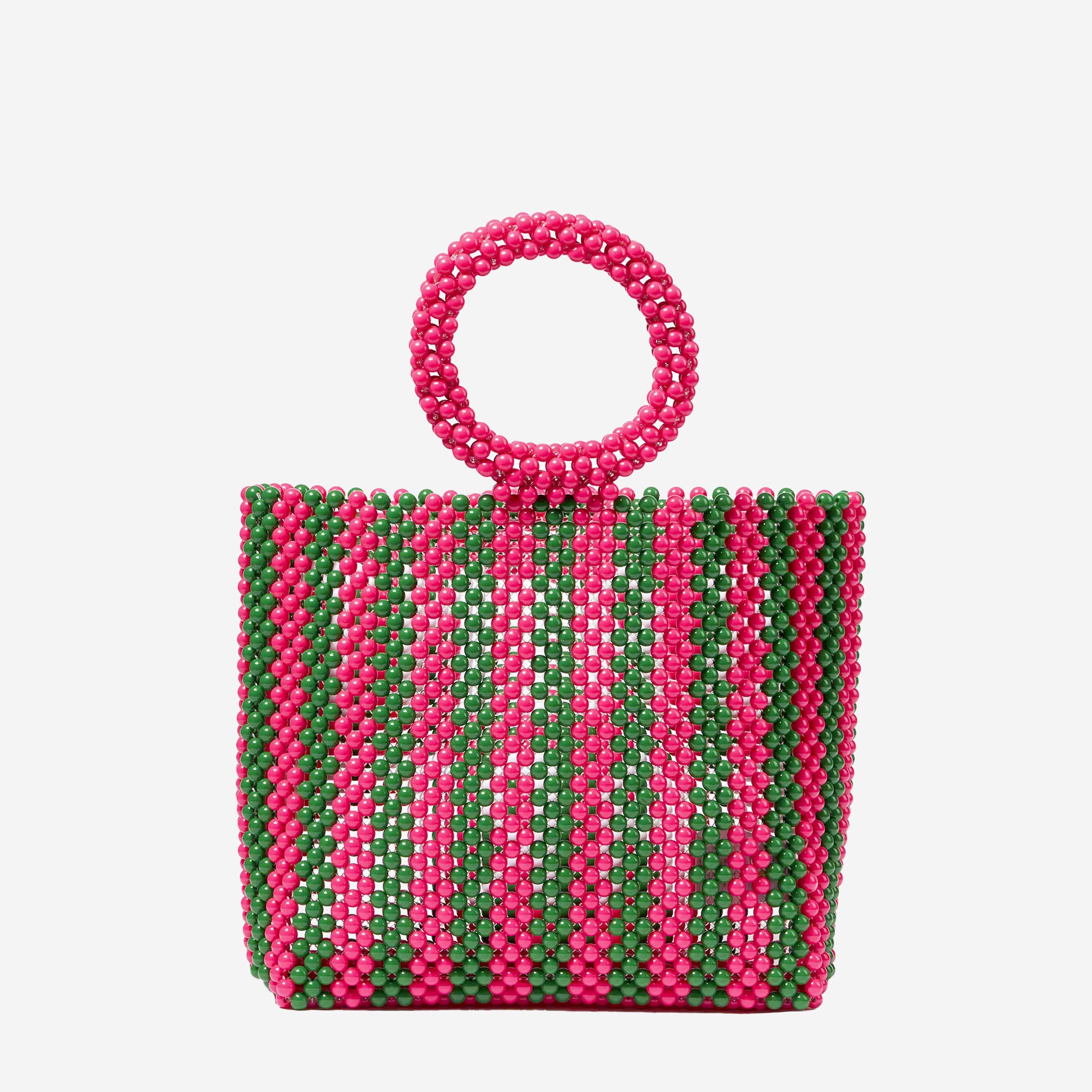 mc2-saint-barth-beaded-big-bag-borsa-con-perline-donna-a-righe-rosa-e-verdi image 4