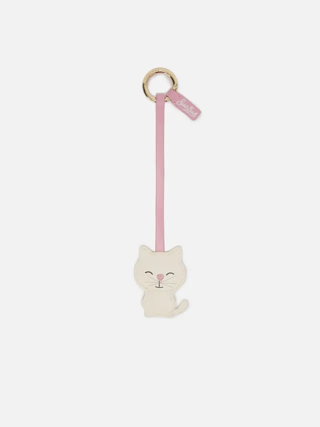 mc2-saint-barth-bag-charm-gatto-pelle-liscia-bianco-rosa-con-targhetta image 1