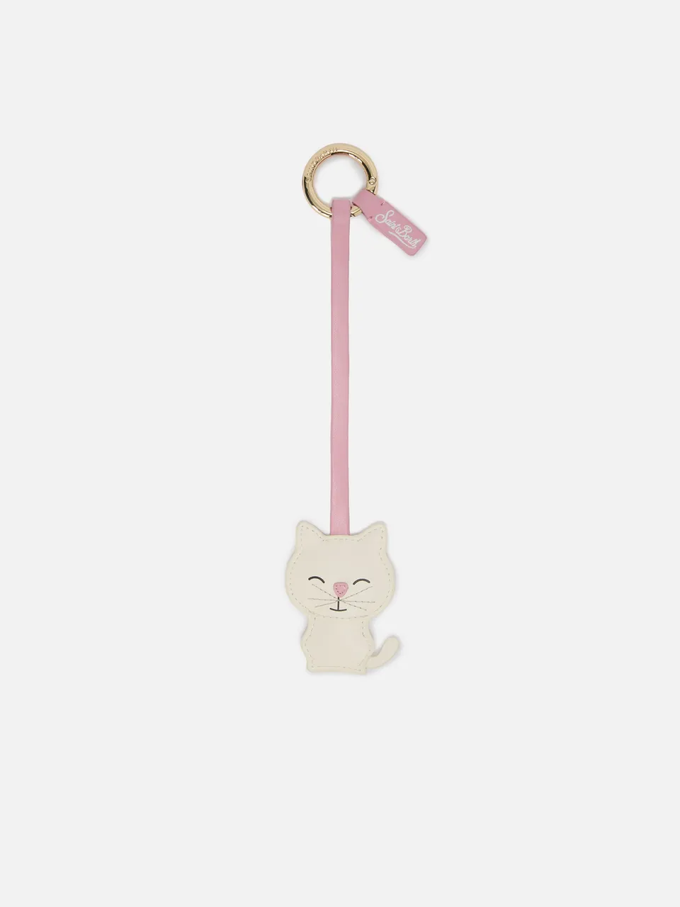mc2-saint-barth-bag-charm-gatto-pelle-liscia-bianco-rosa-con-targhetta image 1