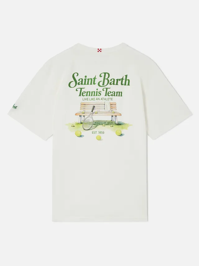 mc2-saint-barth-t-shirt-arnott-bianca-con-stampa-saint-barth-tennis-team image 1