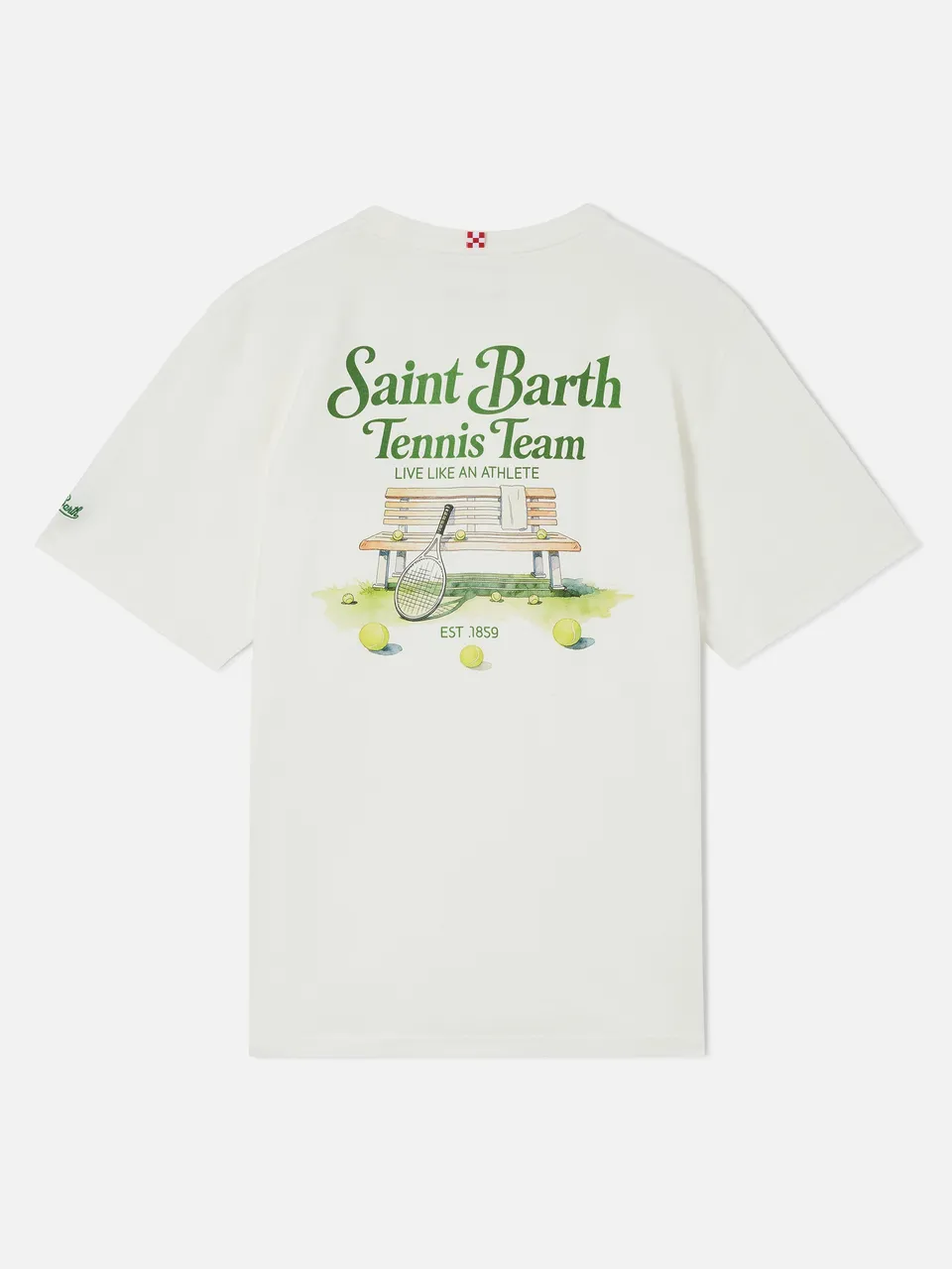 mc2-saint-barth-t-shirt-arnott-bianca-con-stampa-saint-barth-tennis-team image 1