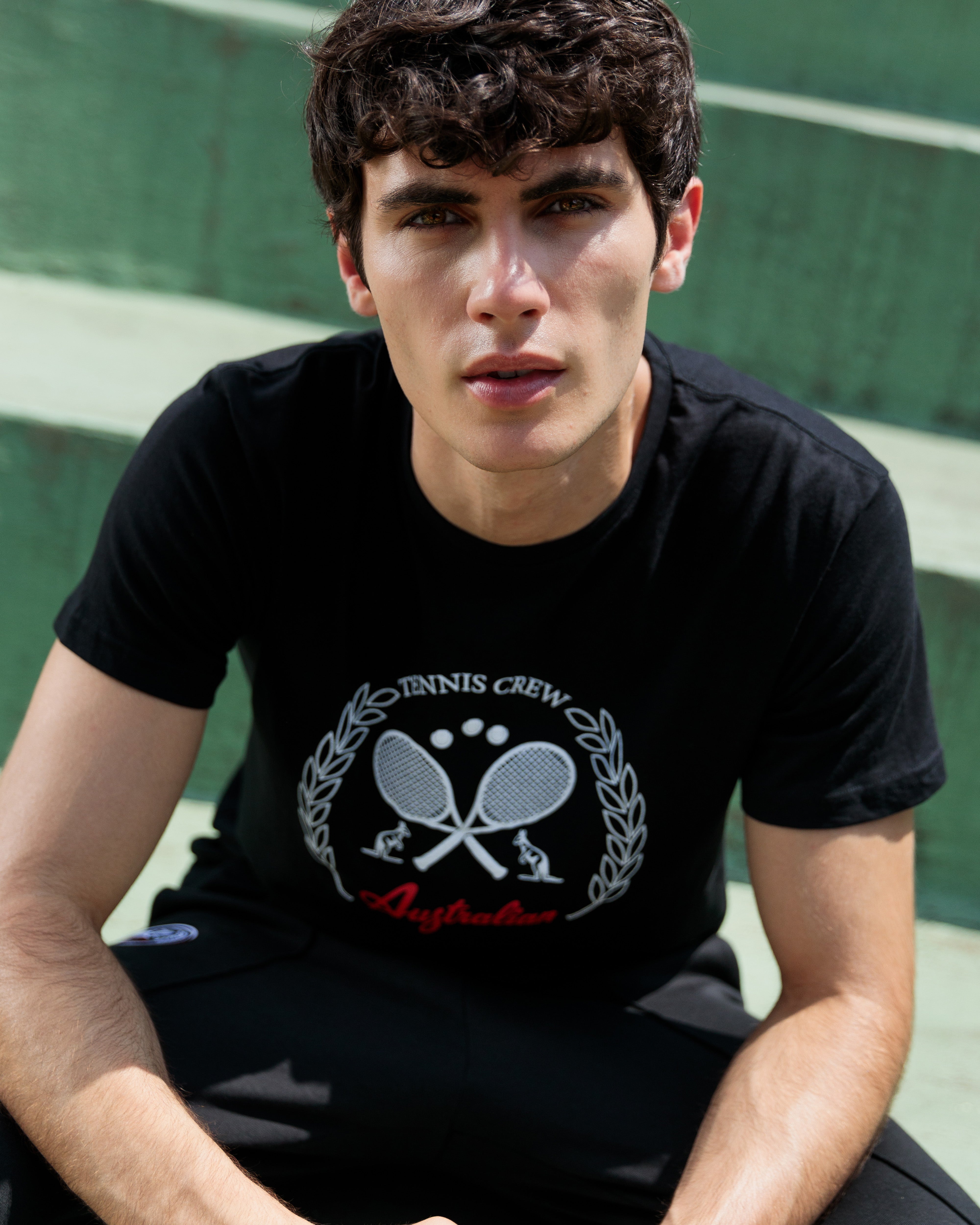 australian-tennis-crew-t-shirt-in-cotone-nera-regular image 2