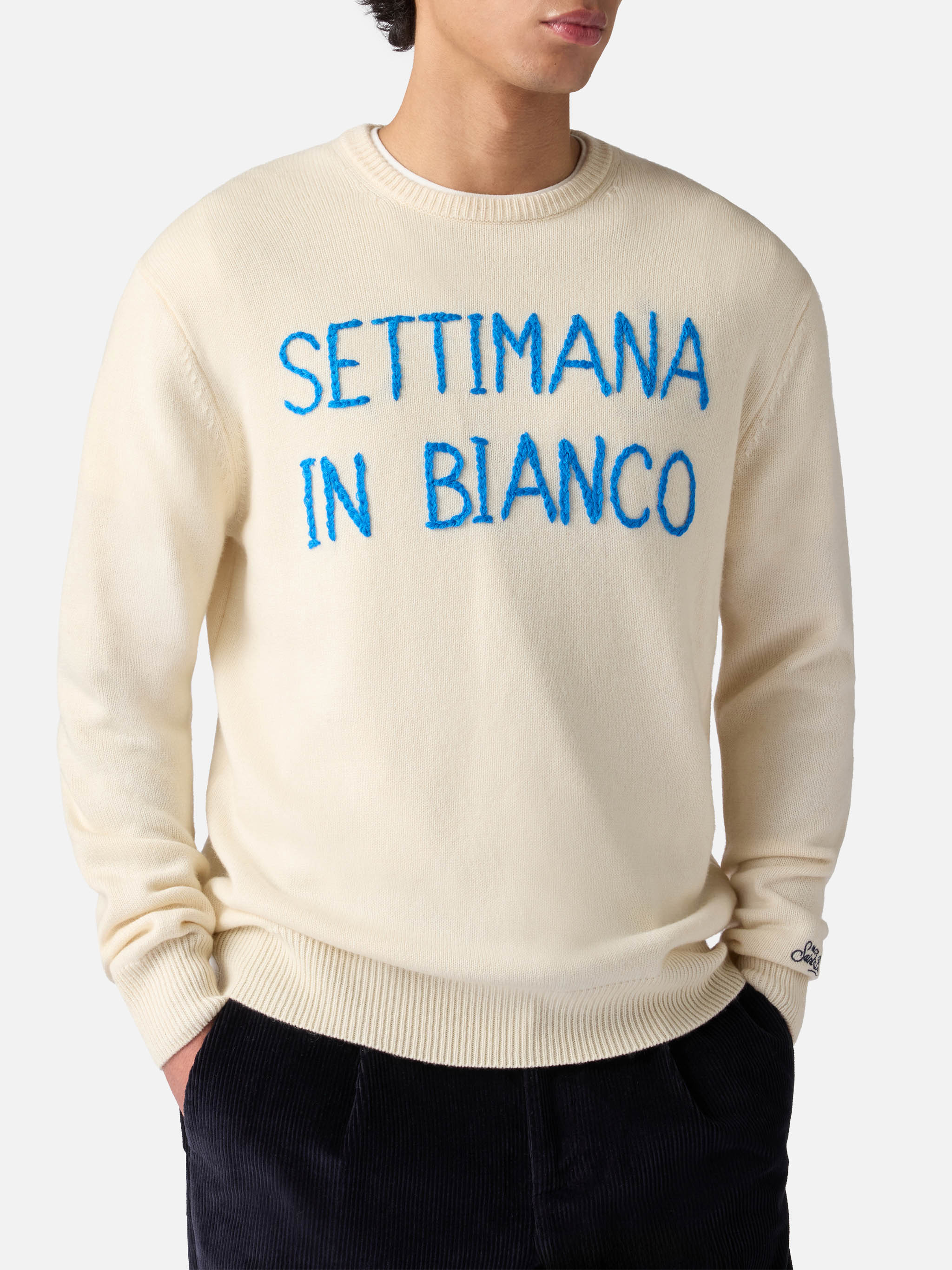 mc2-saint-barth-heron-maglia-girocollo-uomo-bianca-misto-cashmere-ricamo-settima image 1
