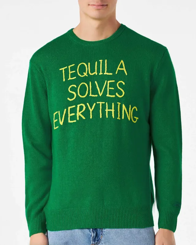 mc2-saint-barth-maglione-girocollo-uomo-verde-tequila-solves-everything image 1