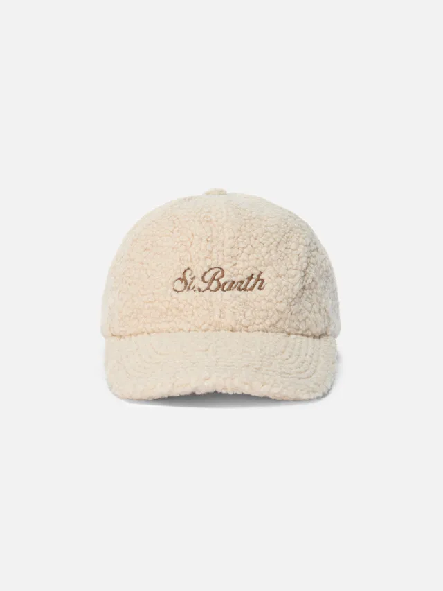 mc2-saint-barth-cappello-baseball-in-sherpa-beige-con-visiera image 1