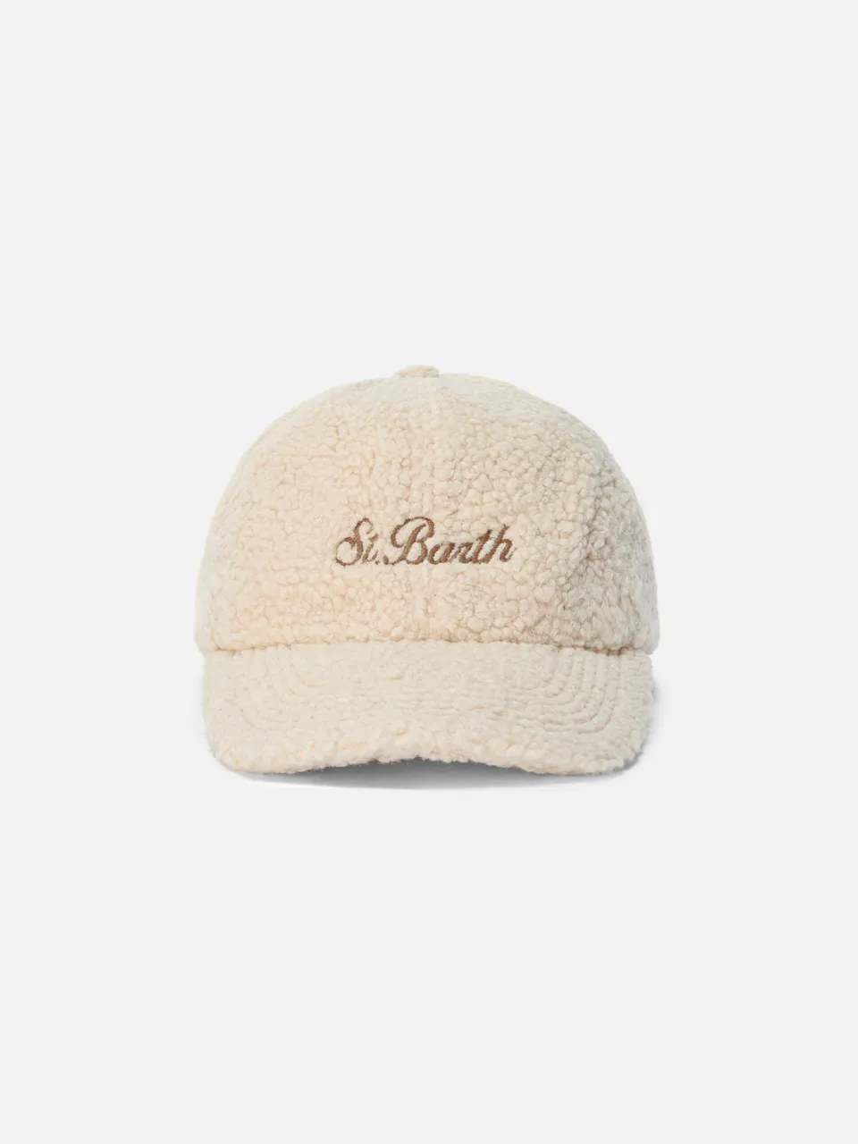 mc2-saint-barth-cappello-baseball-in-sherpa-beige-con-visiera image 1