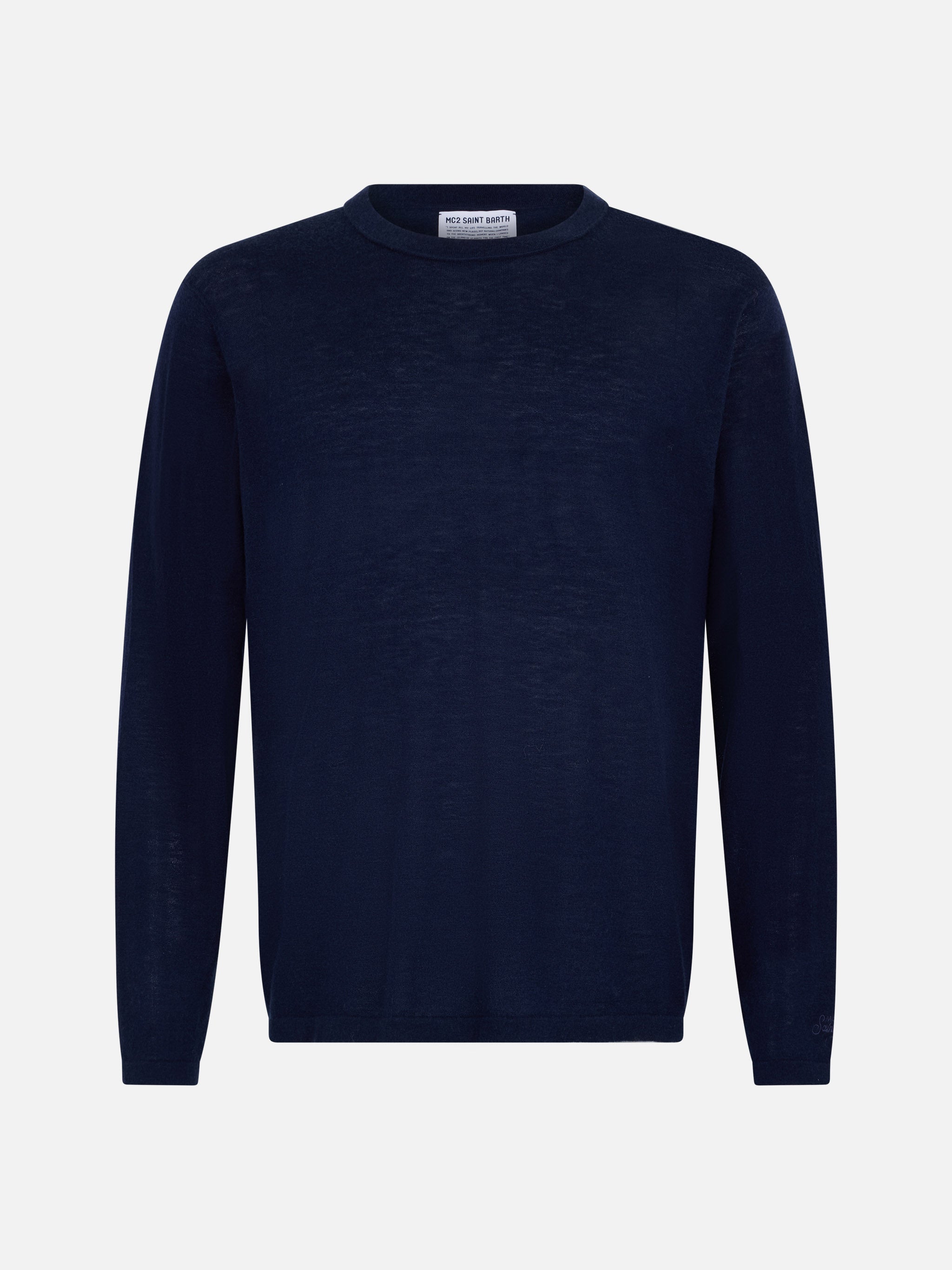 mc2-saint-barth-scott-t-shirt-in-lana-merino-e-cashmere-blu-navy-da-uomo image 1