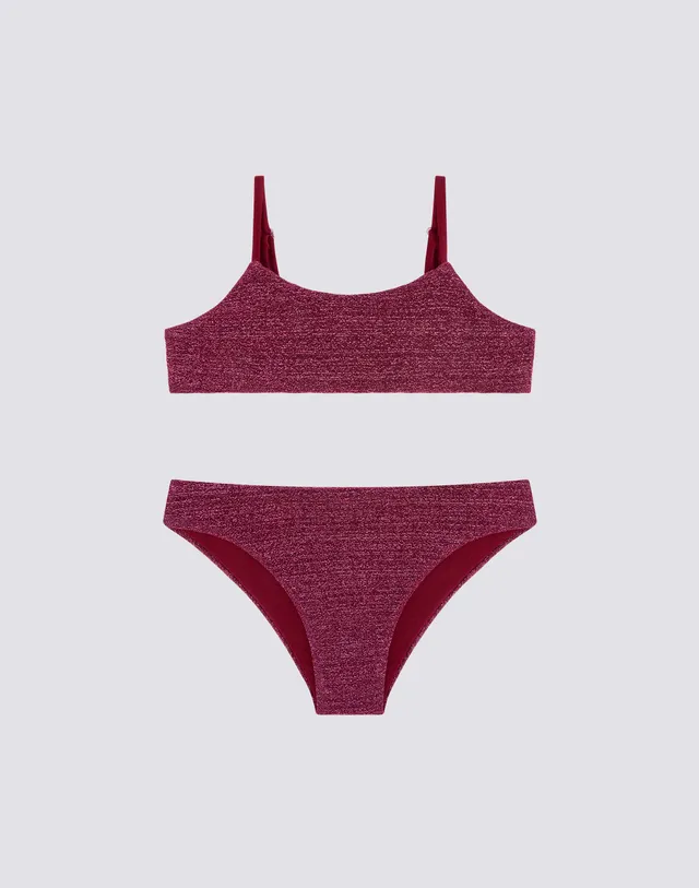 sundek-lurex-bikini-bambina-con-top-a-fascia-e-slip-fisso image 1