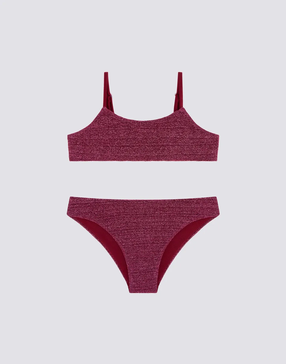 sundek-lurex-bikini-bambina-con-top-a-fascia-e-slip-fisso image 1