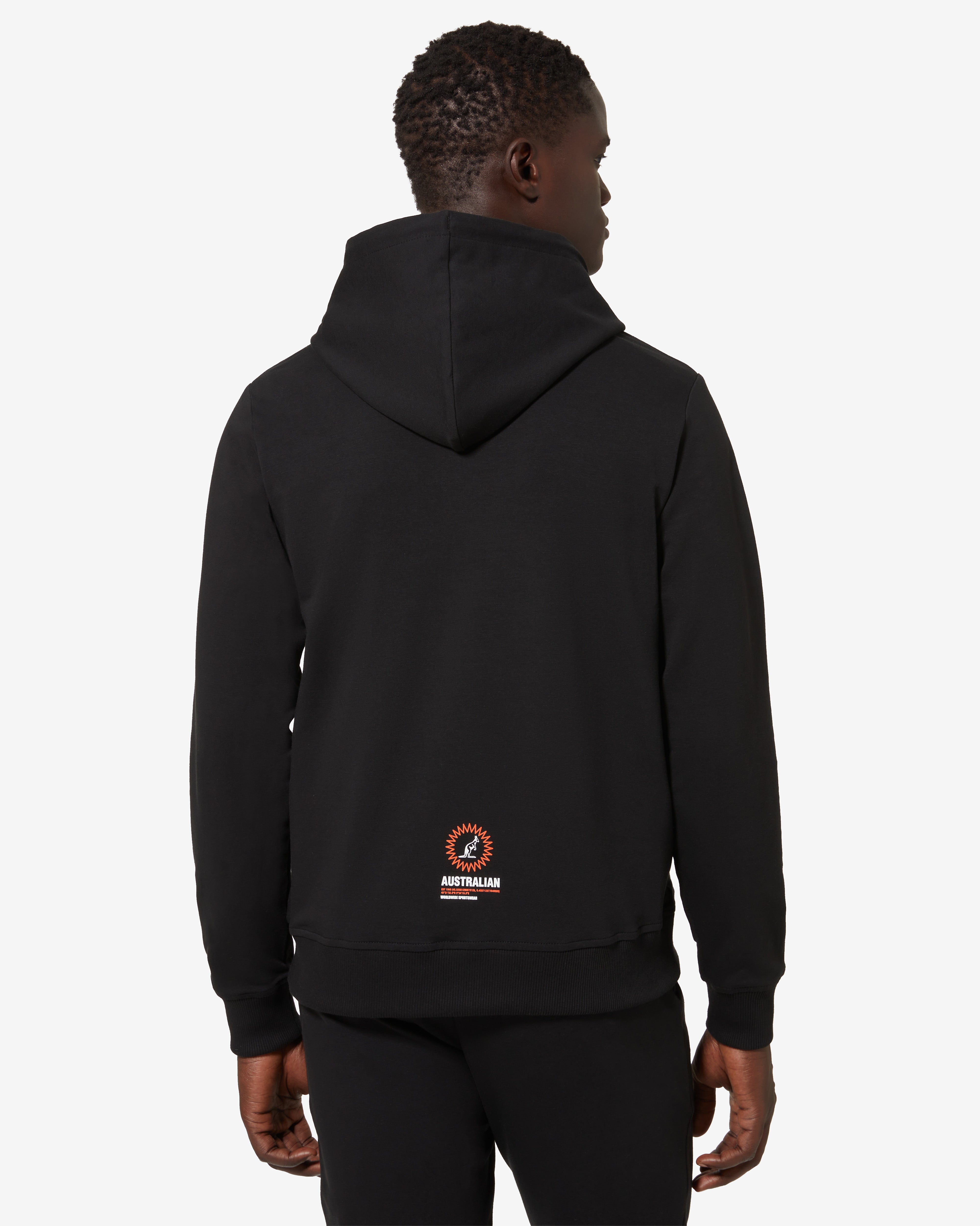 australian-collage-hoodie-felpa-con-cappuccio-in-cotone-nero image 3
