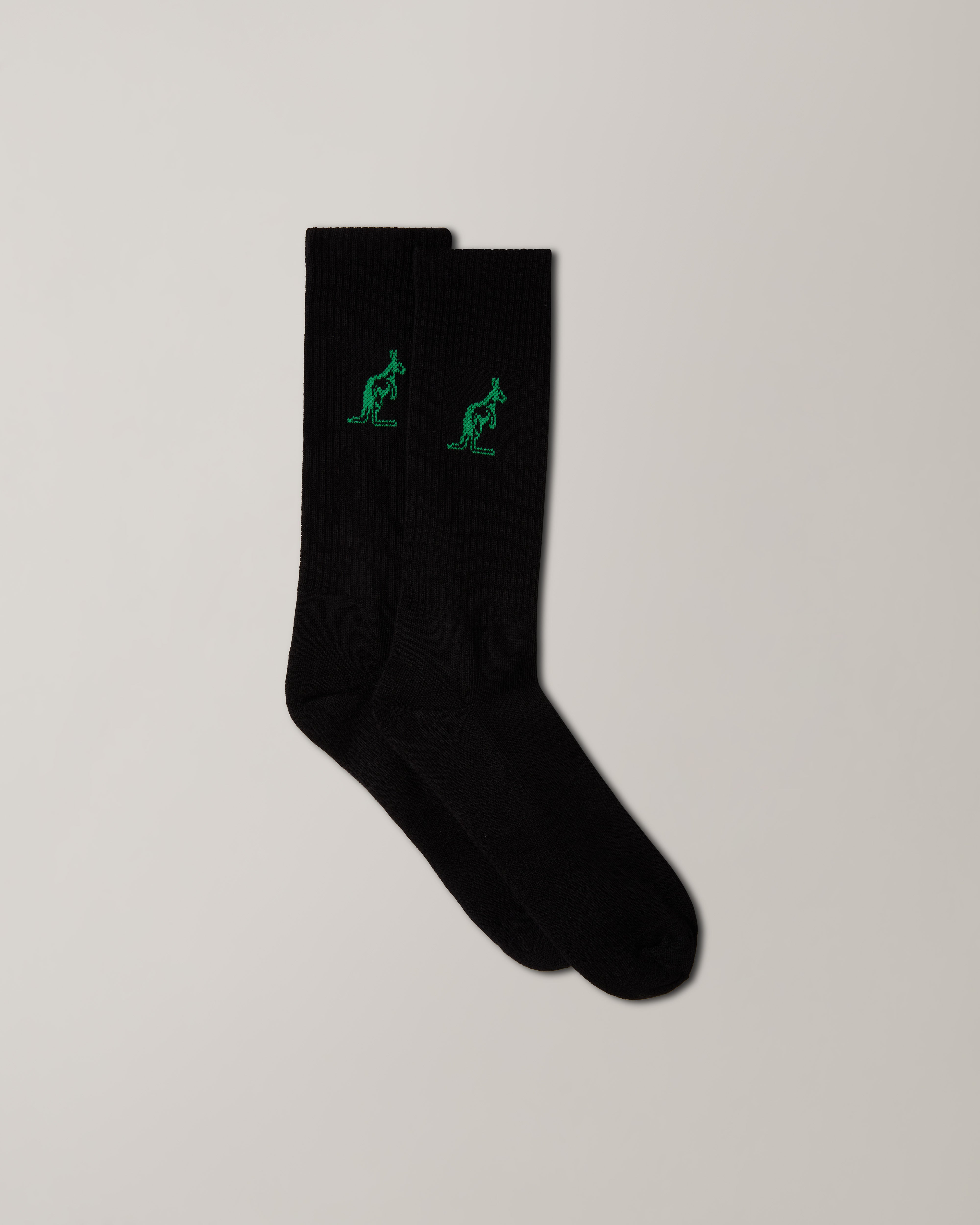 australian-cotton-socks-calze-tennis-nero-verde-kawasaki image 1