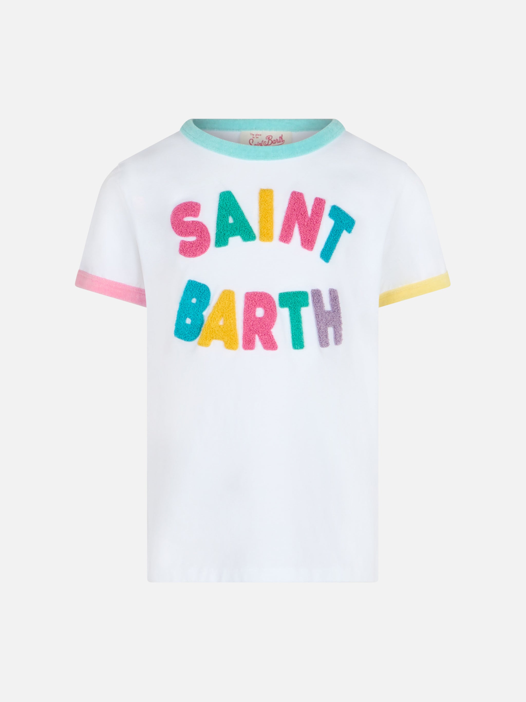 mc2-saint-barth-t-shirt-elly-bambina-jersey-cotone-bianca-patch-spugna image 1