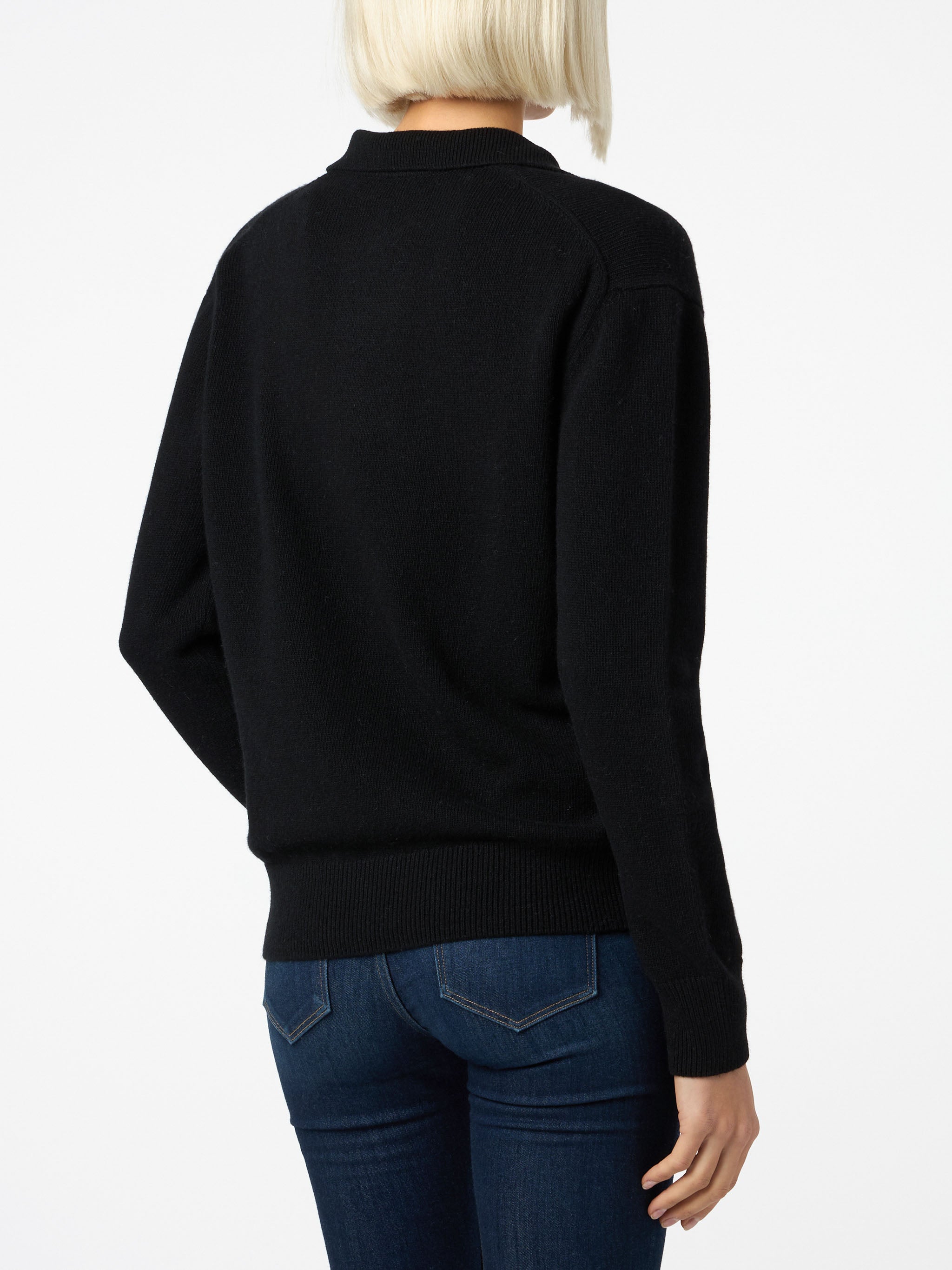 mc2-saint-barth-maglia-eze-donna-in-misto-cashmere-nero-con-colletto-polo image 4