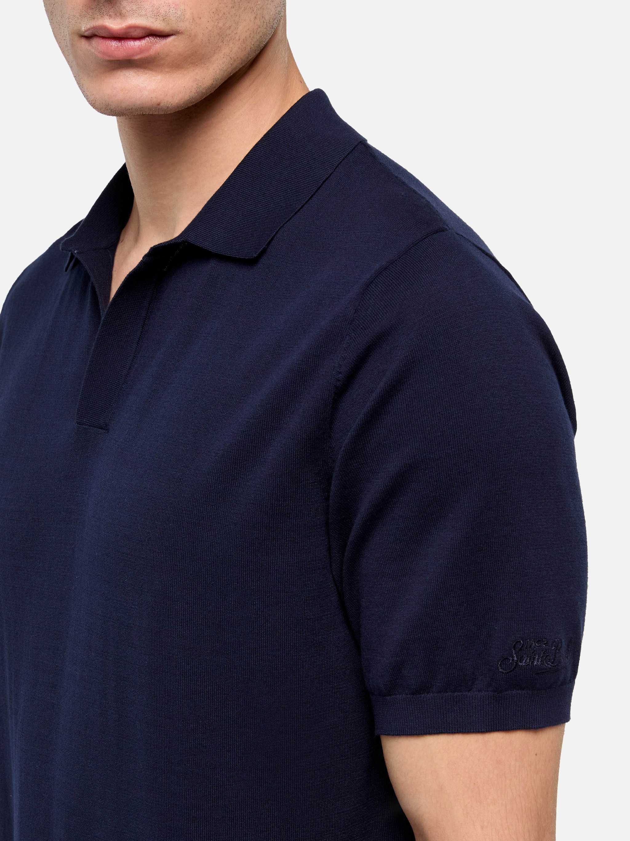 polo-mc2-saint-barth-sloan-senza-bottoni-in-maglia-blu image 2