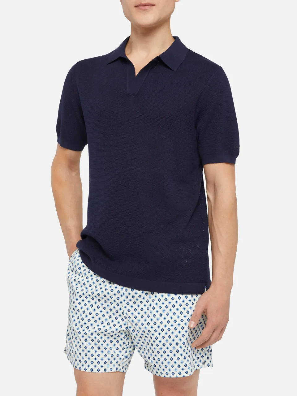 mc2-saint-barth-sloan-polo-uomo-in-maglia-a-rete-blu-navy-senza-bottoni image 1
