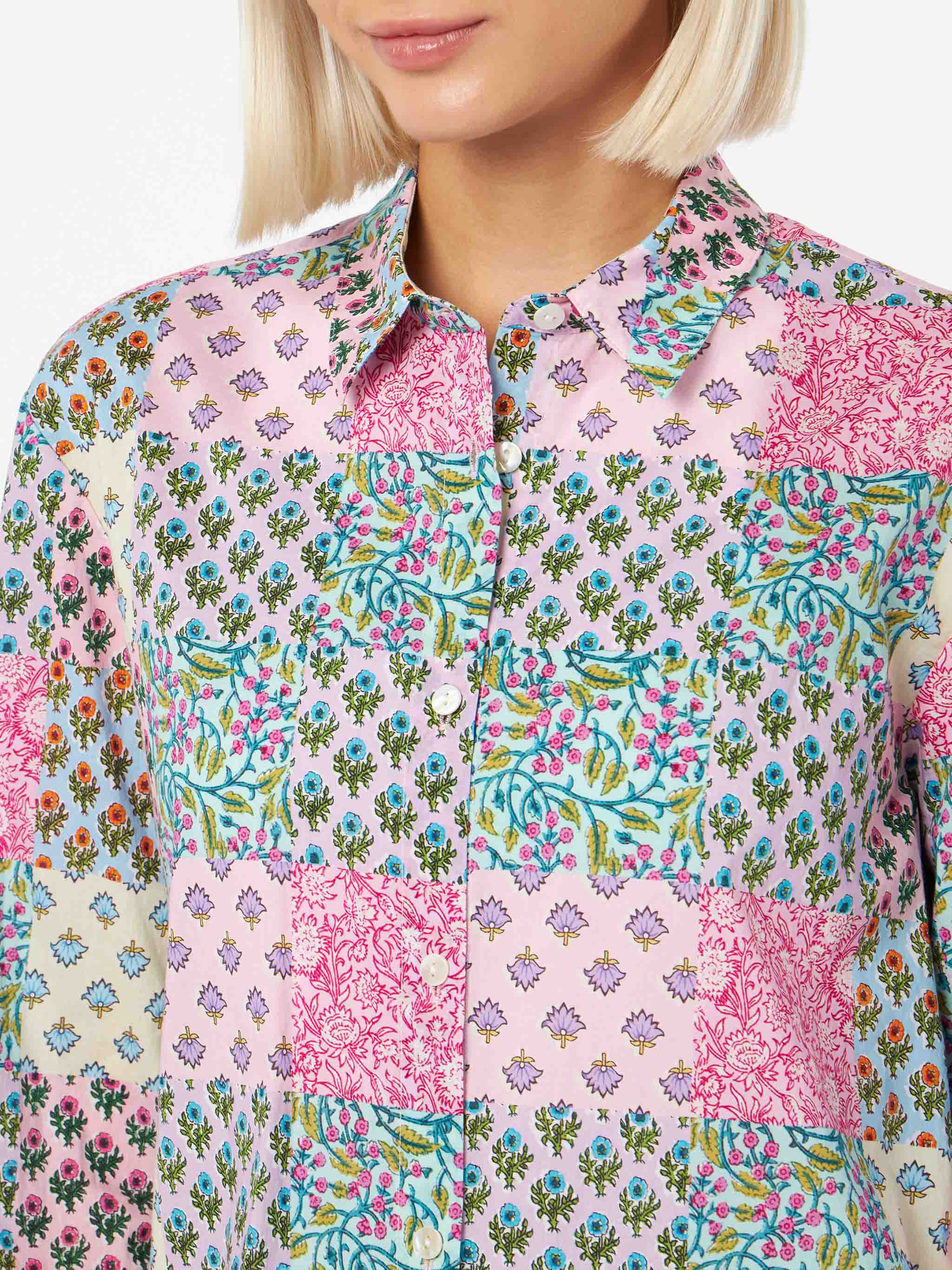 mc2-saint-barth-brigitte-camicia-donna-in-cotone-stampa-floreale-multicolor-over image 2