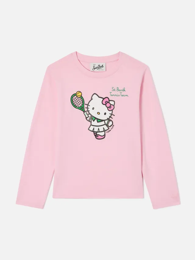 mc2-saint-barth-t-shirt-penny-bambina-t-shirt-rosa-manica-lunga-cotone-hello-kit image 1