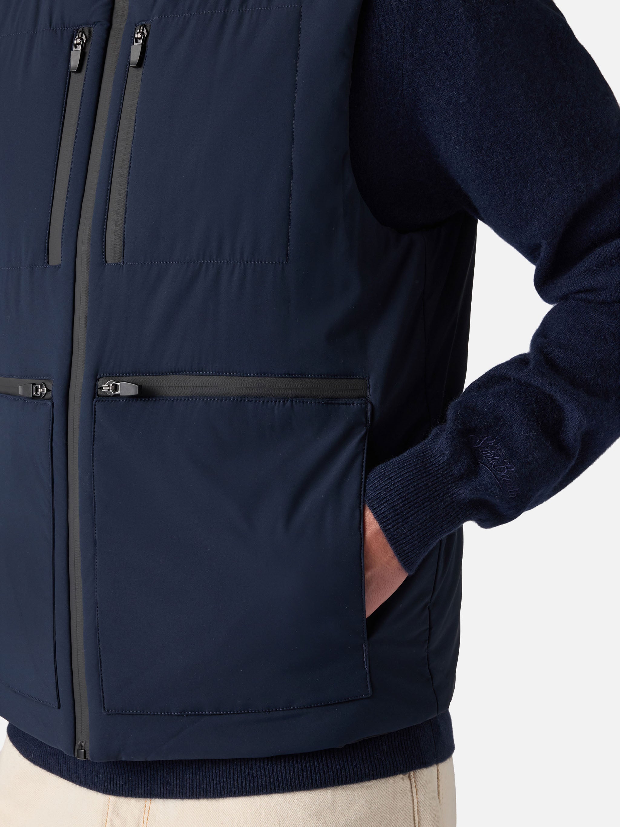 mc2-saint-barth-gilet-vonn-uomo-blu-navy-tessuto-tecnico-imbottito image 3