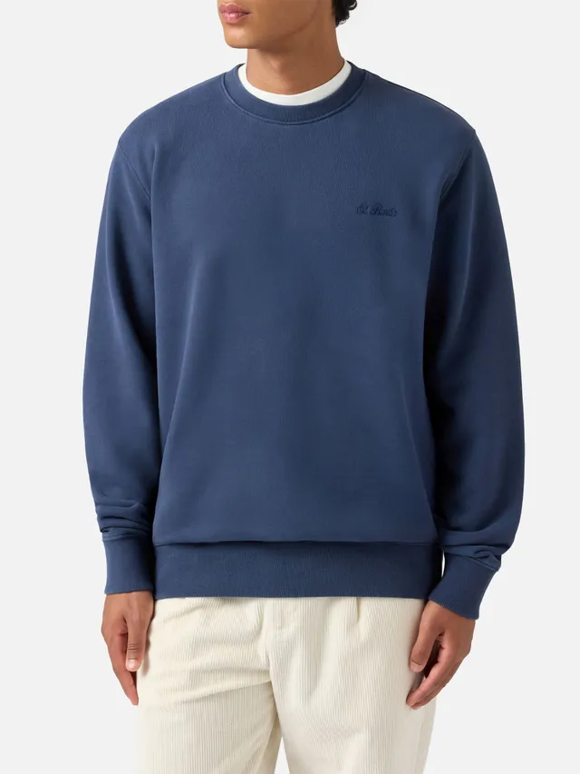 mc2-saint-barth-soho-felpa-cotone-blu-navy-ricamo-st-barth-uomo image 1