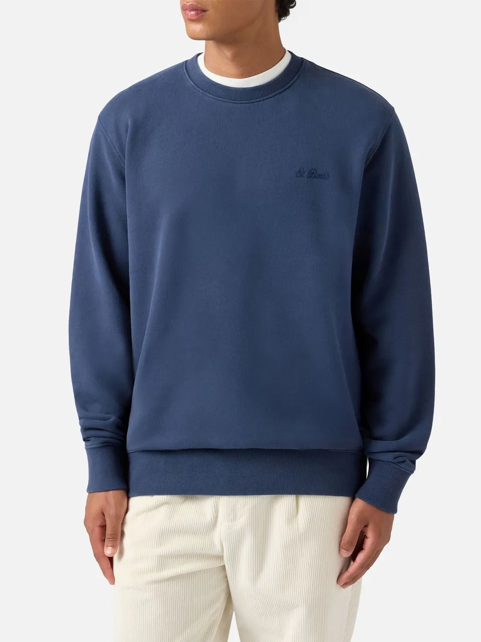 mc2-saint-barth-soho-felpa-cotone-blu-navy-ricamo-st-barth-uomo image 1