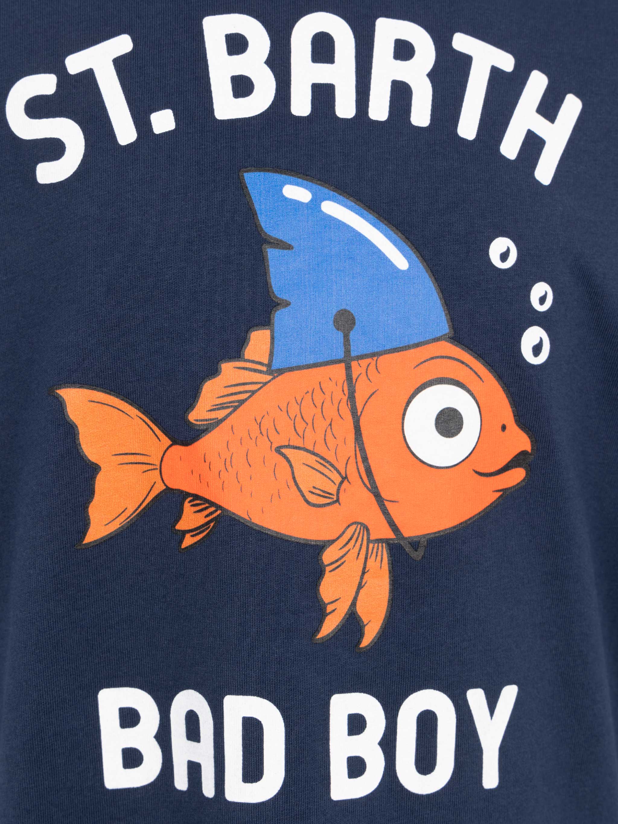 mc2-saint-barth-t-shirt-boy-cotone-blu-navy-stampa-bad-boy image 3
