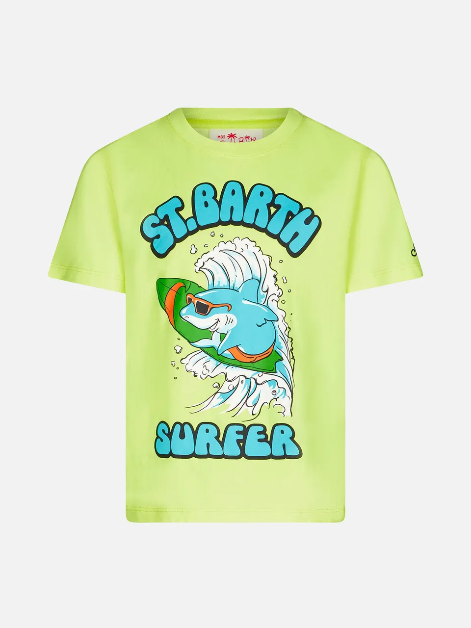 mc2-saint-barth-t-shirt-bambino-st-barth-surfer-in-cotone-gialla image 1