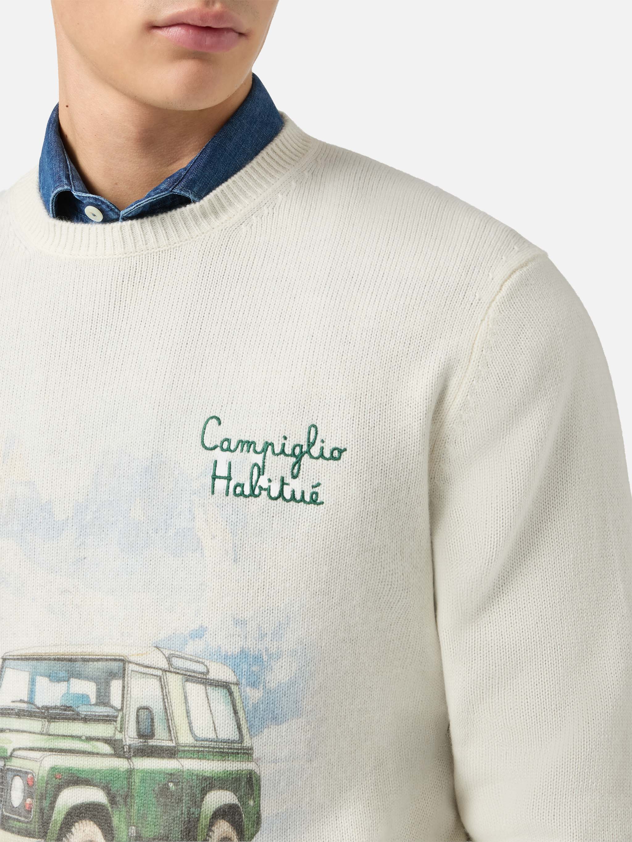 mc2-saint-barth-heron-print-maglione-campiglio-road-bianco-uomo image 2
